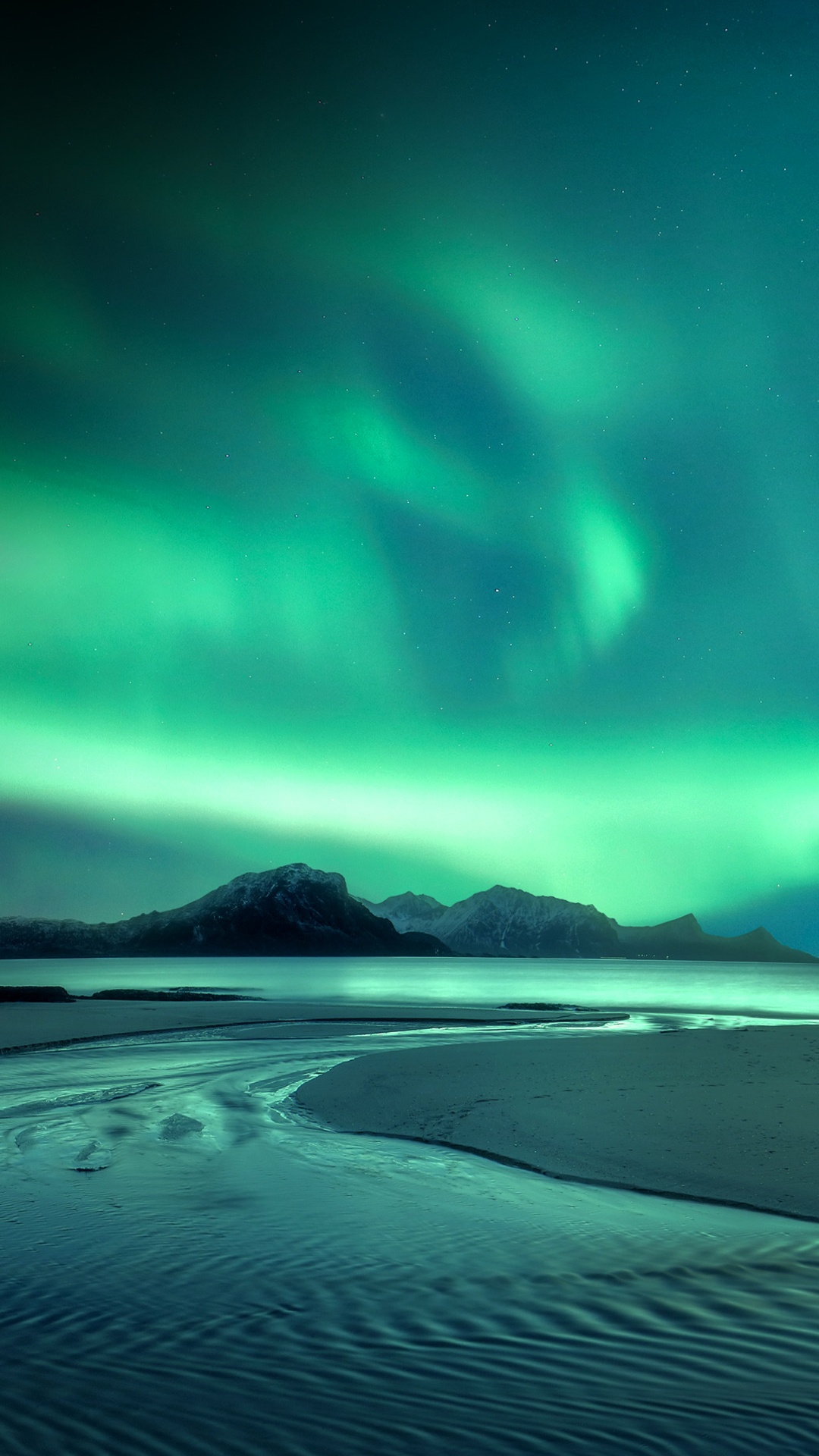 LG, LG Q70, Naturaleza, Aurora, Verde. Wallpaper in 1080x1920 Resolution