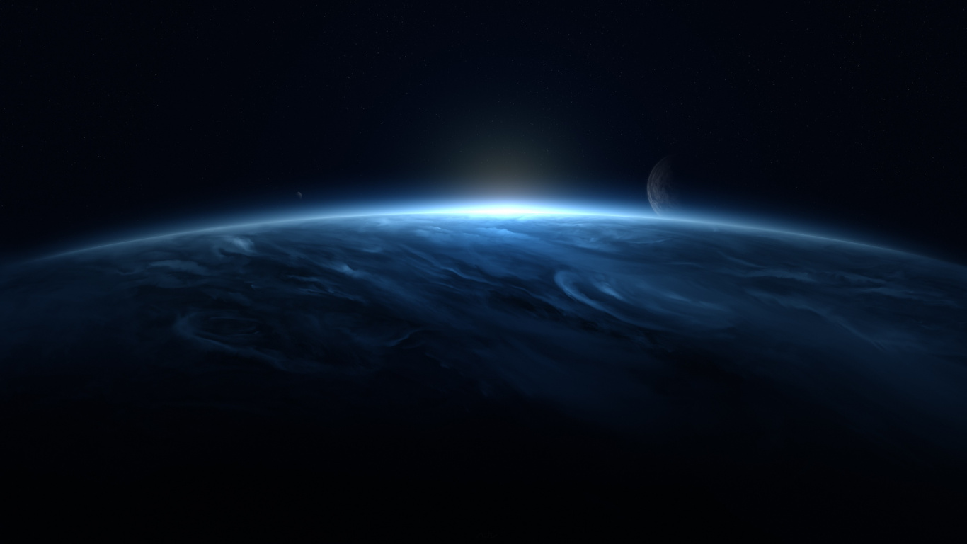 Illustration de la Galaxie Bleue et Blanche. Wallpaper in 1366x768 Resolution