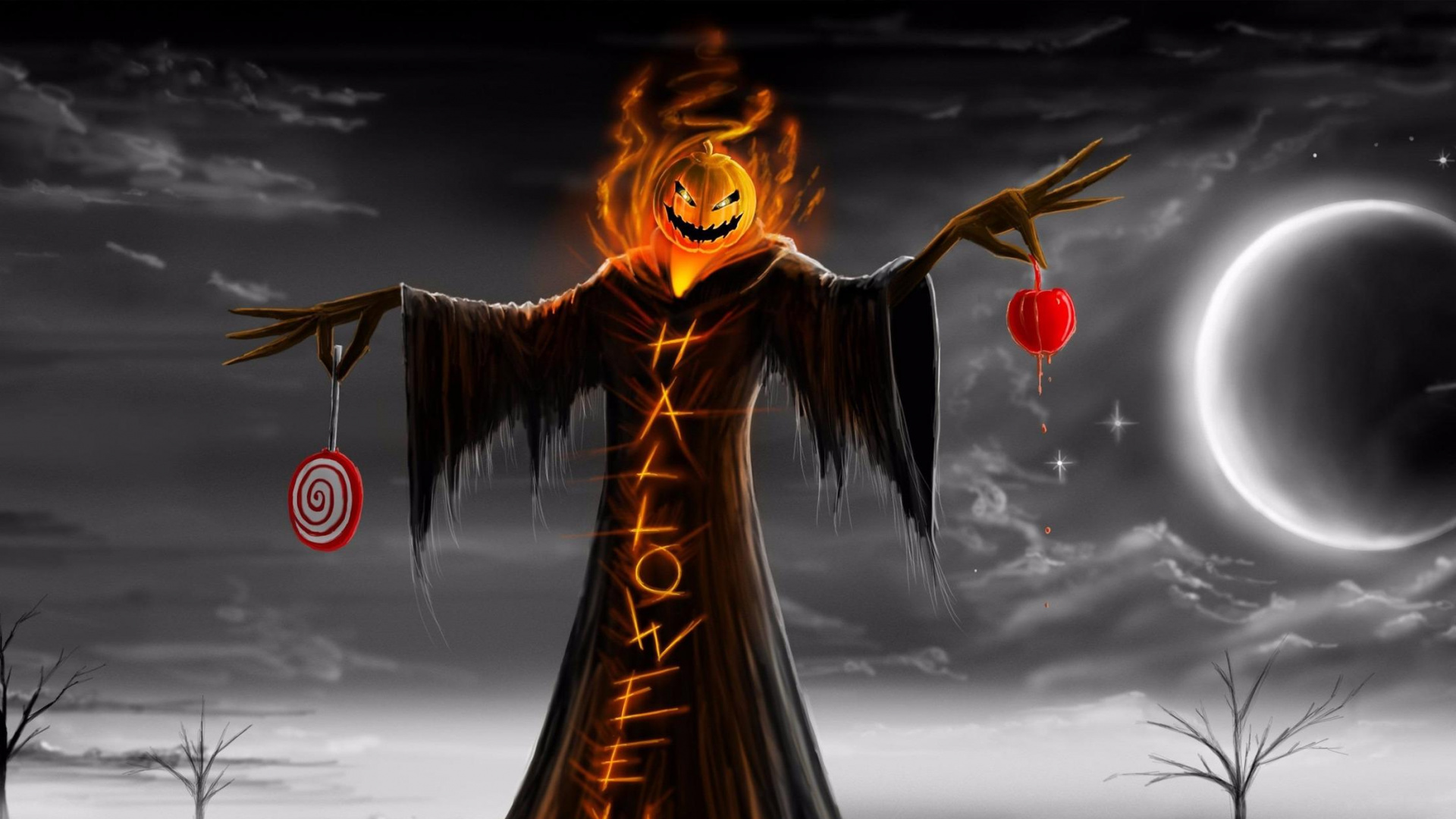 Demon, Darkness, Mythology, Sky, Supernatural Creature. Wallpaper in 1920x1080 Resolution