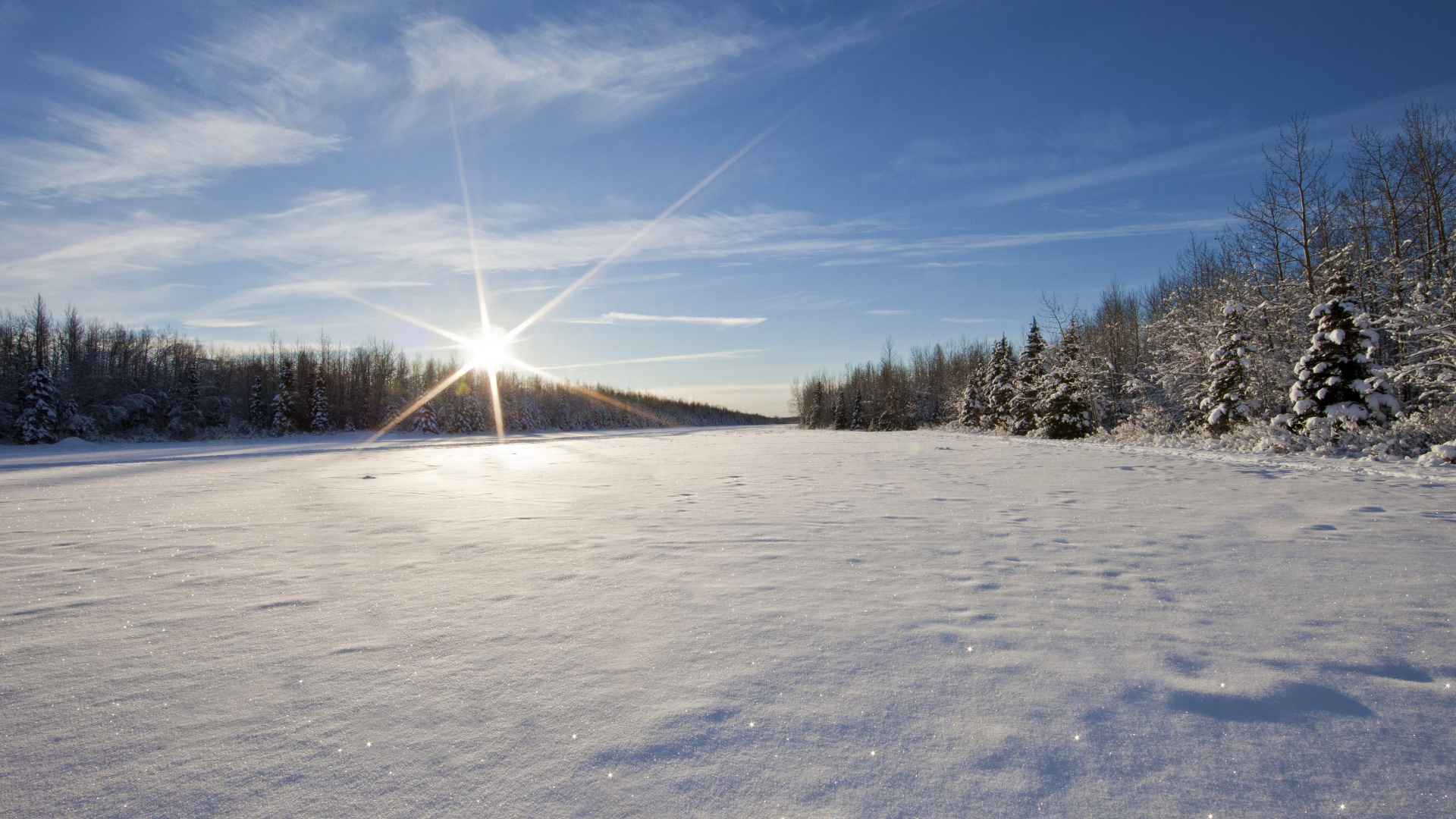Snow Covered Field Under Blue Sky During Daytime. Wallpaper in 1920x1080 Resolution