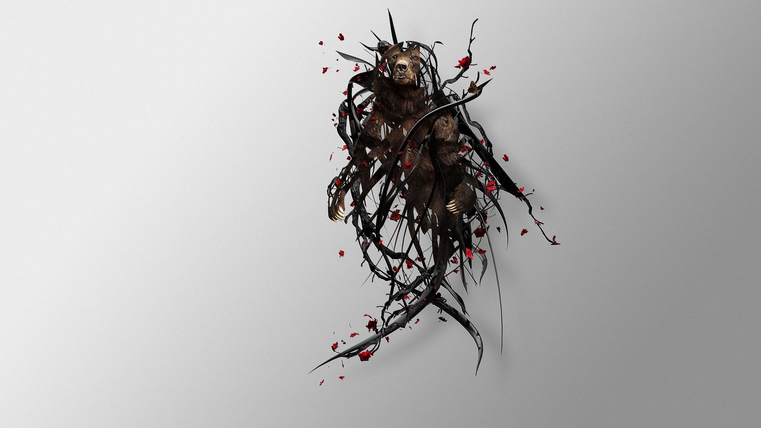 Peinture Abstraite Noire et Rouge. Wallpaper in 2560x1440 Resolution