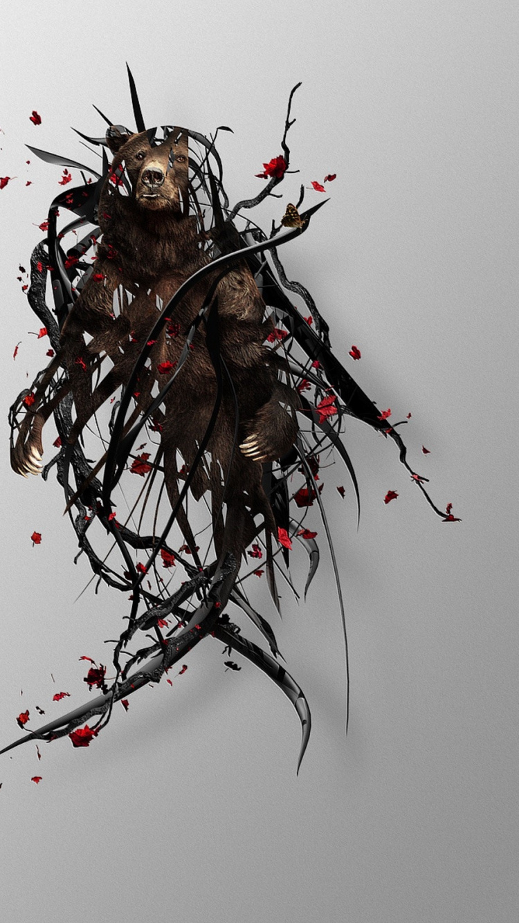 Black and Red Abstract Painting. Wallpaper in 750x1334 Resolution