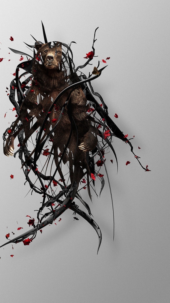 Schwarze Und Rote Abstrakte Malerei. Wallpaper in 720x1280 Resolution