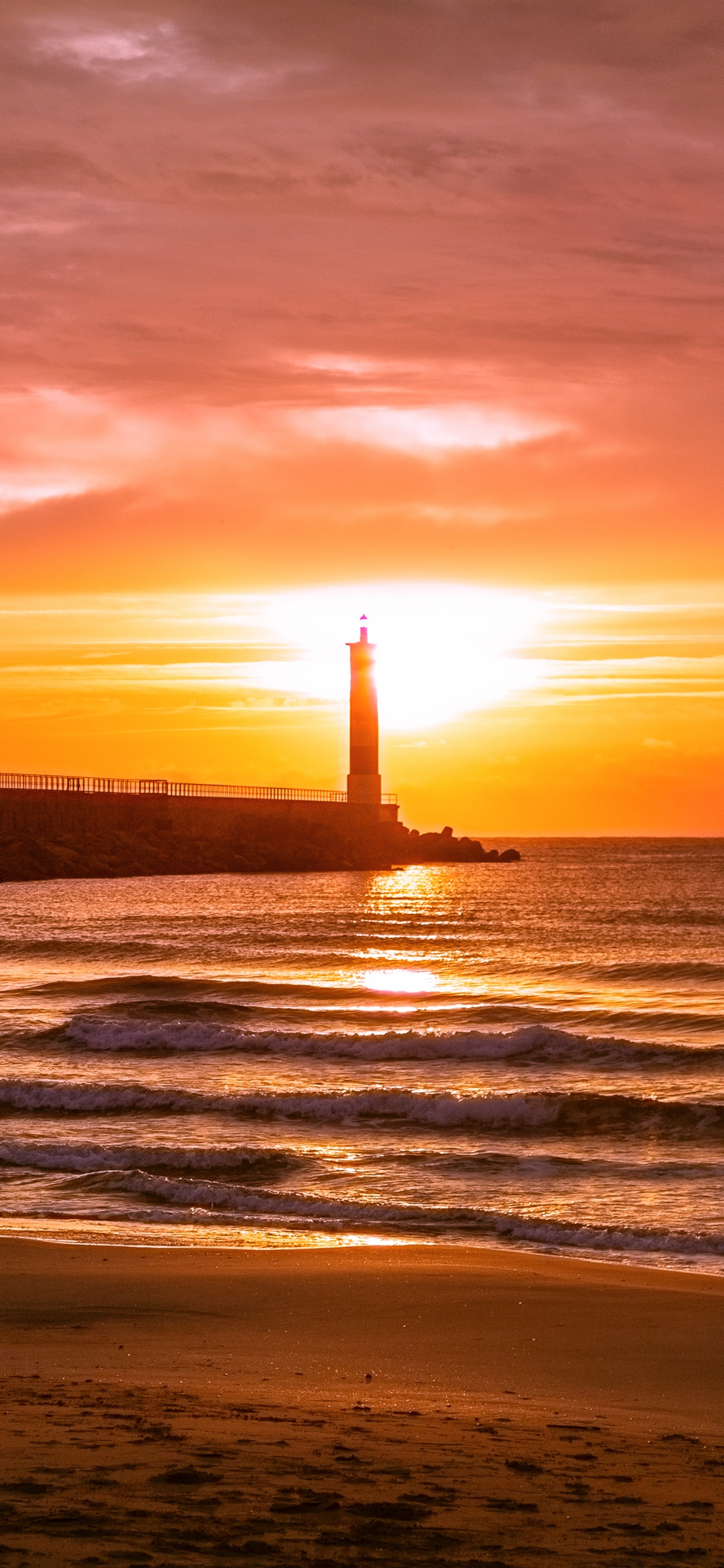 Sunset, Horizon, Afterglow, Sea, Sunrise. Wallpaper in 1242x2688 Resolution