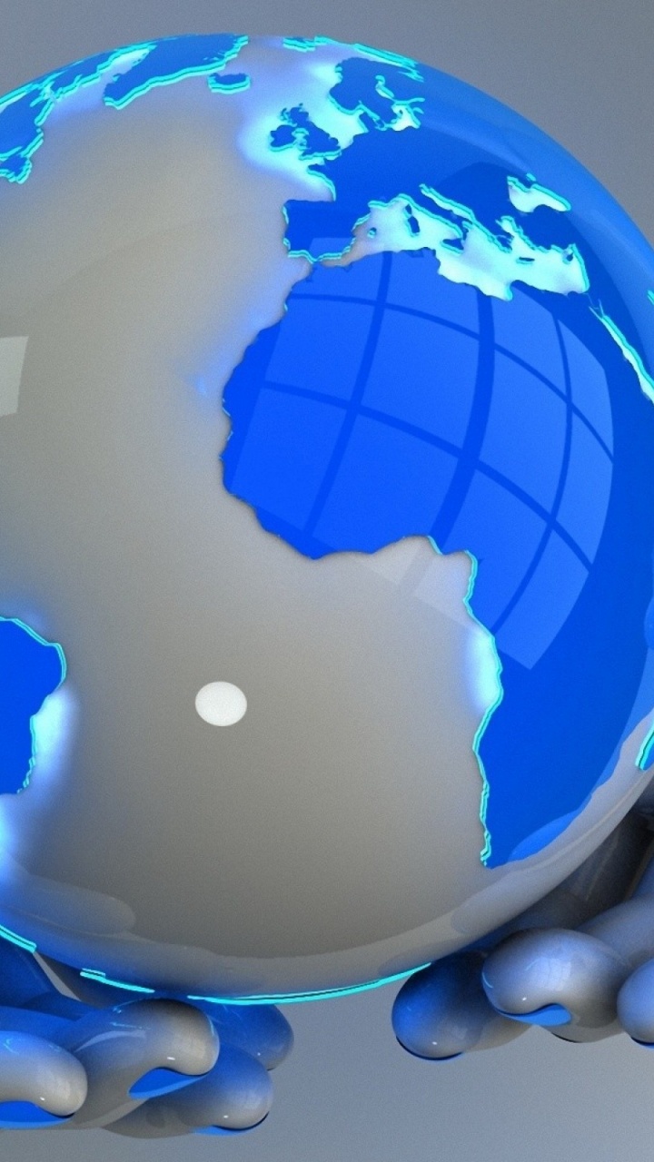 Blue and White Globe Illustration. Wallpaper in 720x1280 Resolution