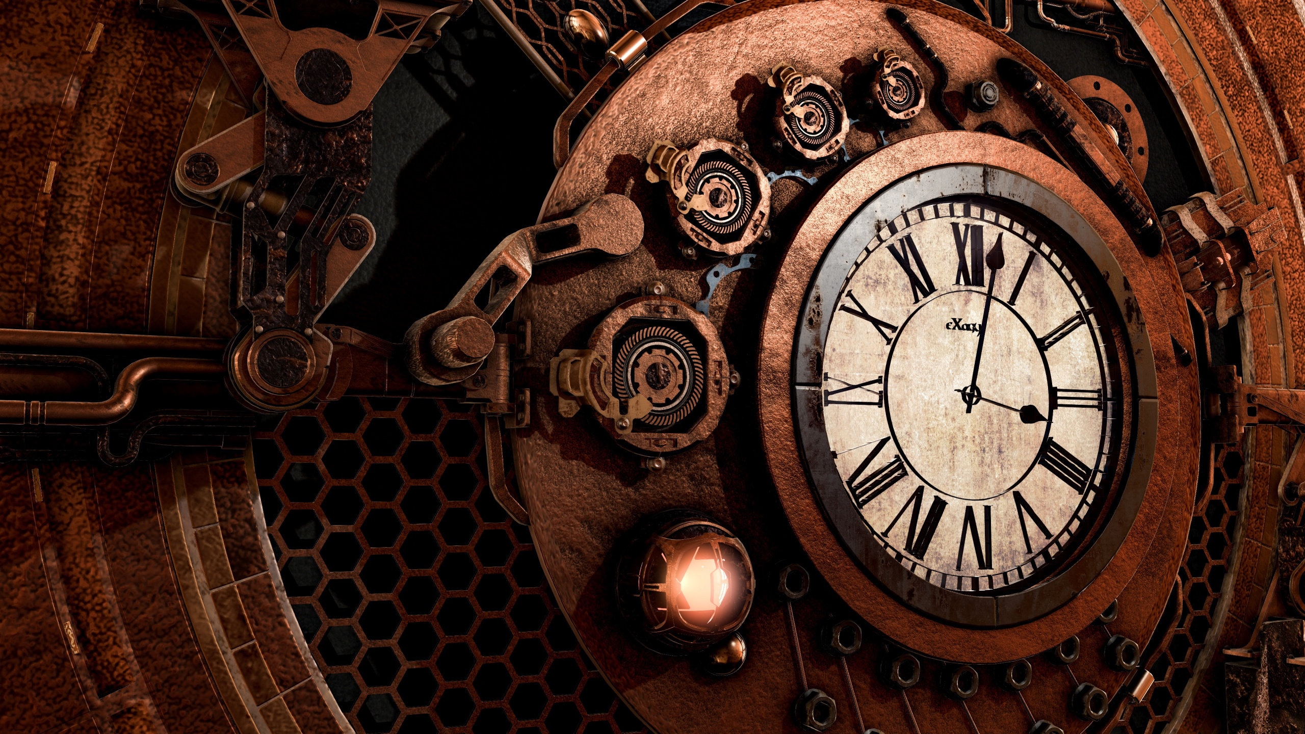 Brown Wooden Round Analog Clock. Wallpaper in 2560x1440 Resolution