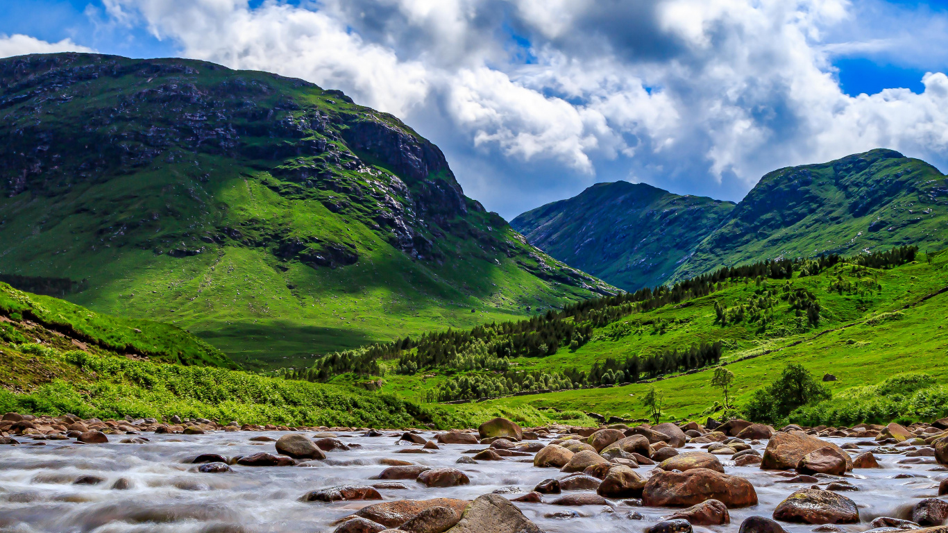 Highland, Agua, Montaña, Ecorregión, Entorno Natural. Wallpaper in 1366x768 Resolution