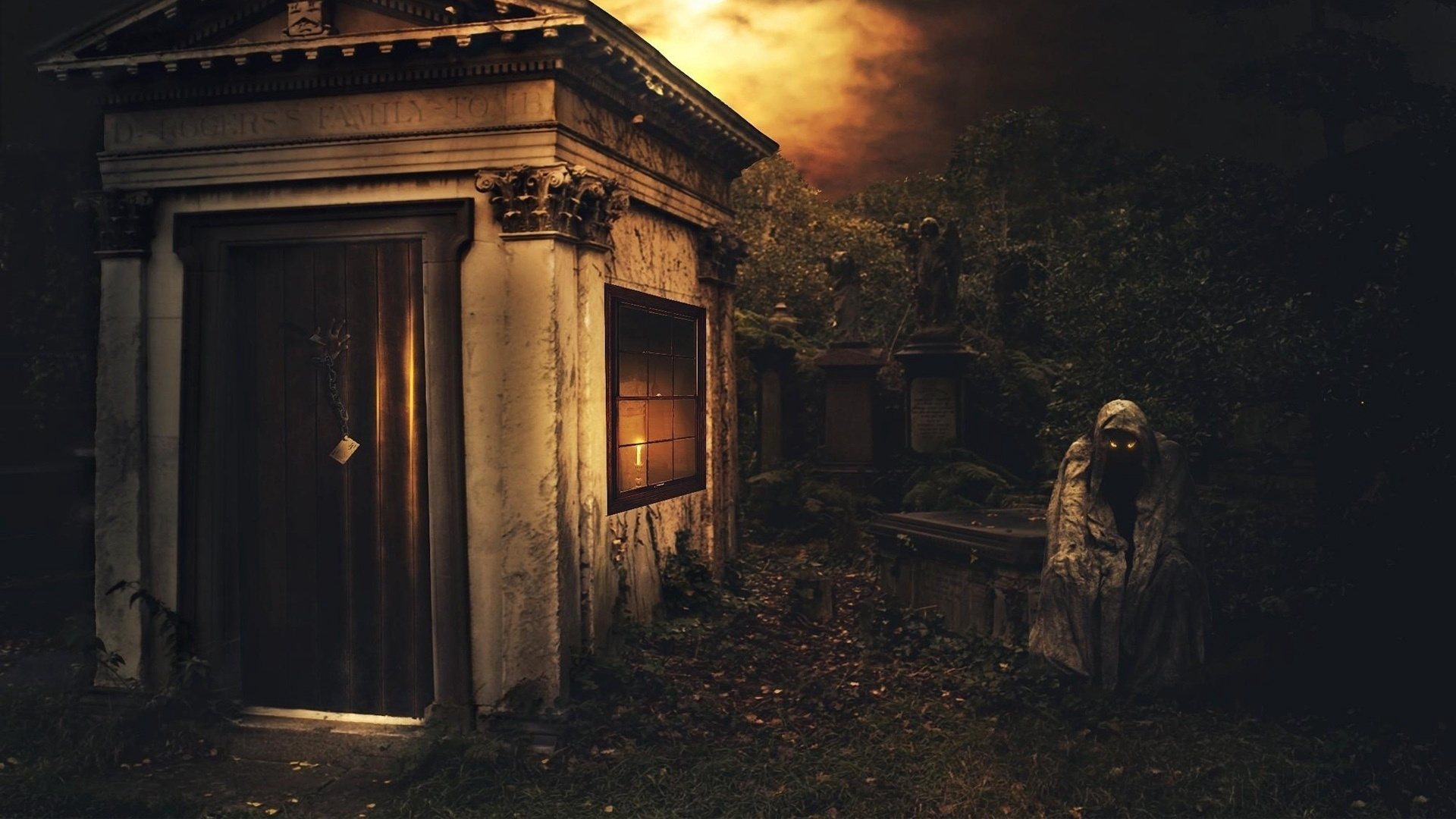 Porte en Bois Marron Devant Une Femme en Robe Blanche. Wallpaper in 1920x1080 Resolution