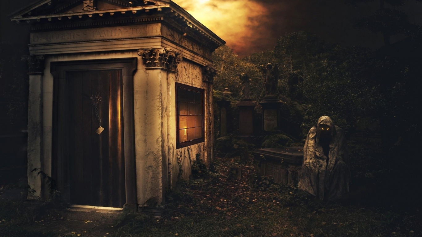 Braune Holztür Vor Frau im Weißen Kleid. Wallpaper in 1366x768 Resolution