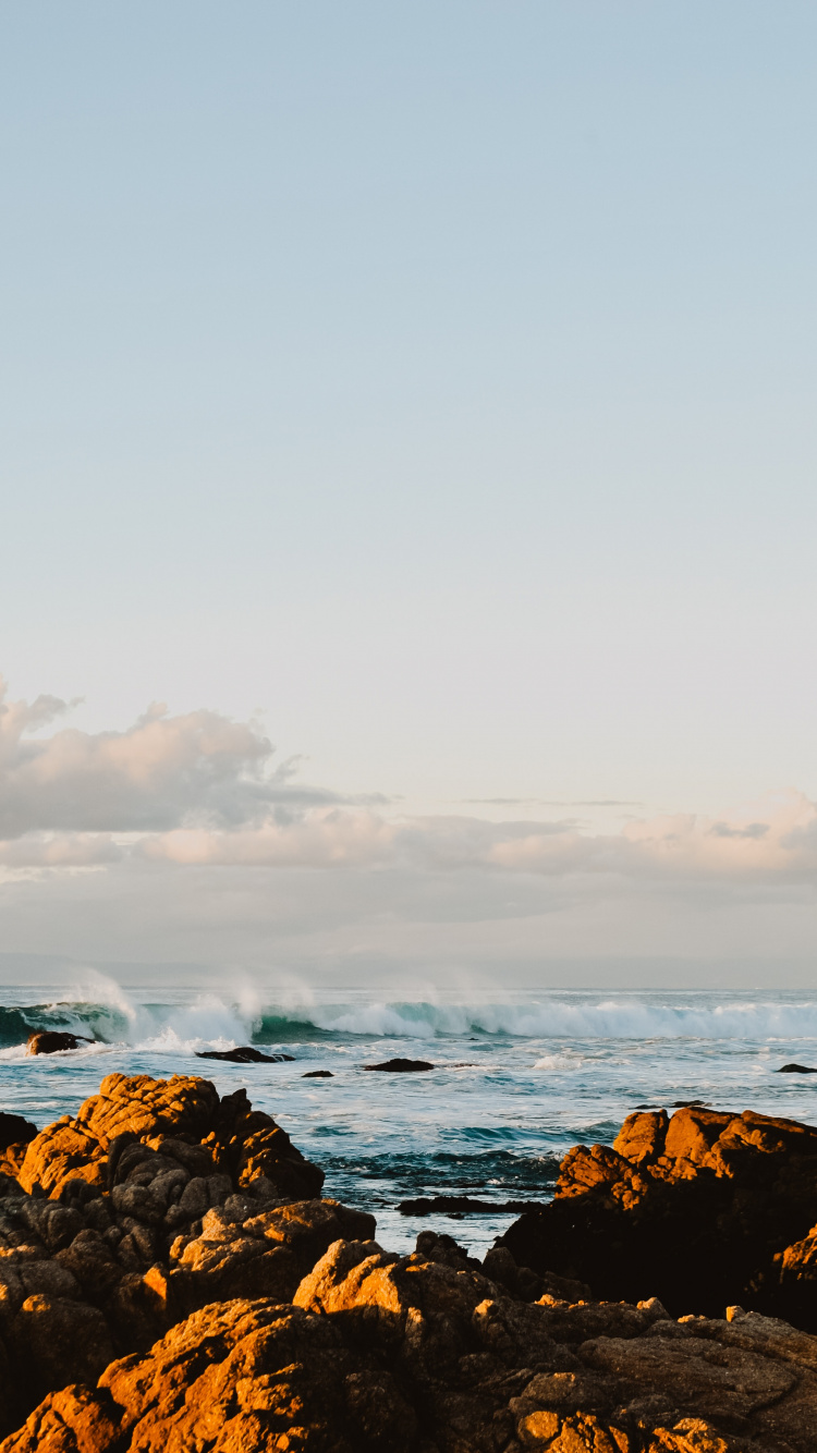 Body of Water, Sea, Wave, Ocean, Horizon. Wallpaper in 750x1334 Resolution