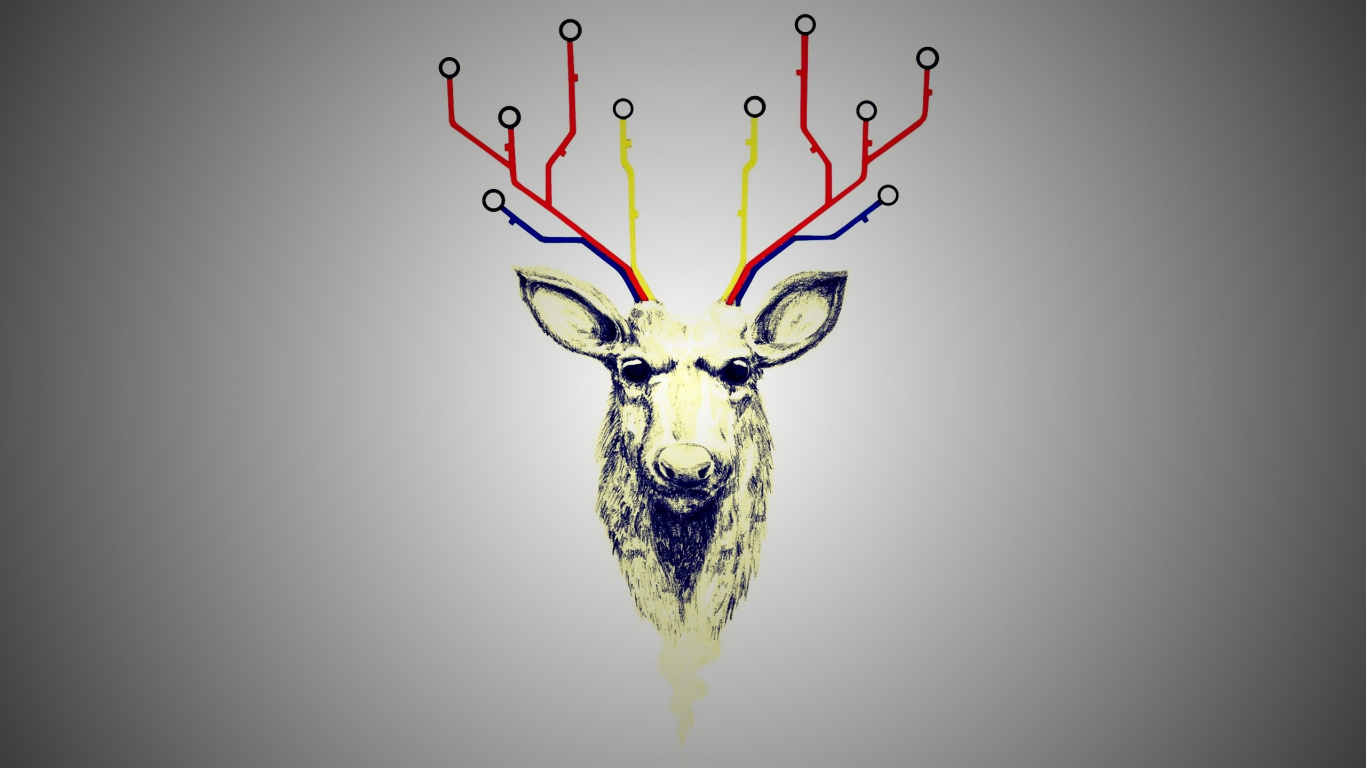 鹿角, 驯鹿, 图形设计, 喇叭 壁纸 1366x768 允许
