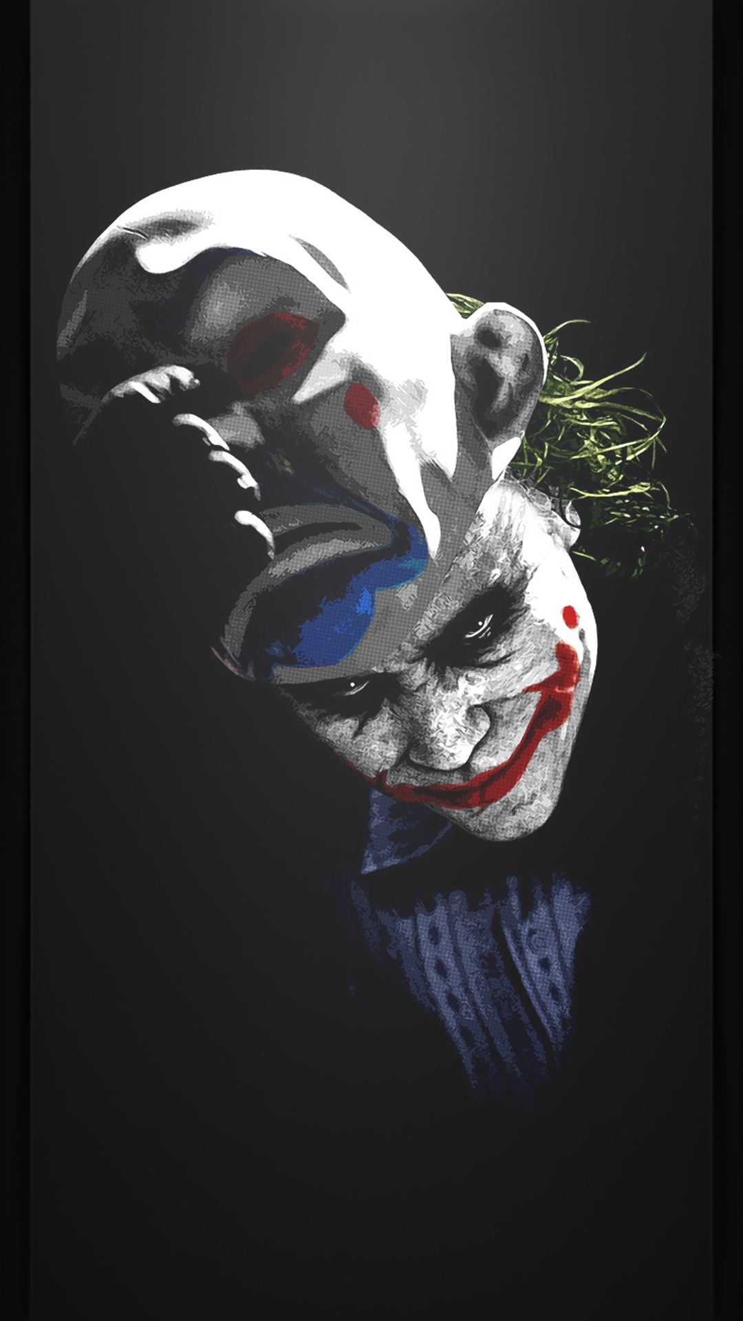 Heath Ledger Joker, Joker, Supervillain, Jaw, Paint. Wallpaper in 1080x1920 Resolution