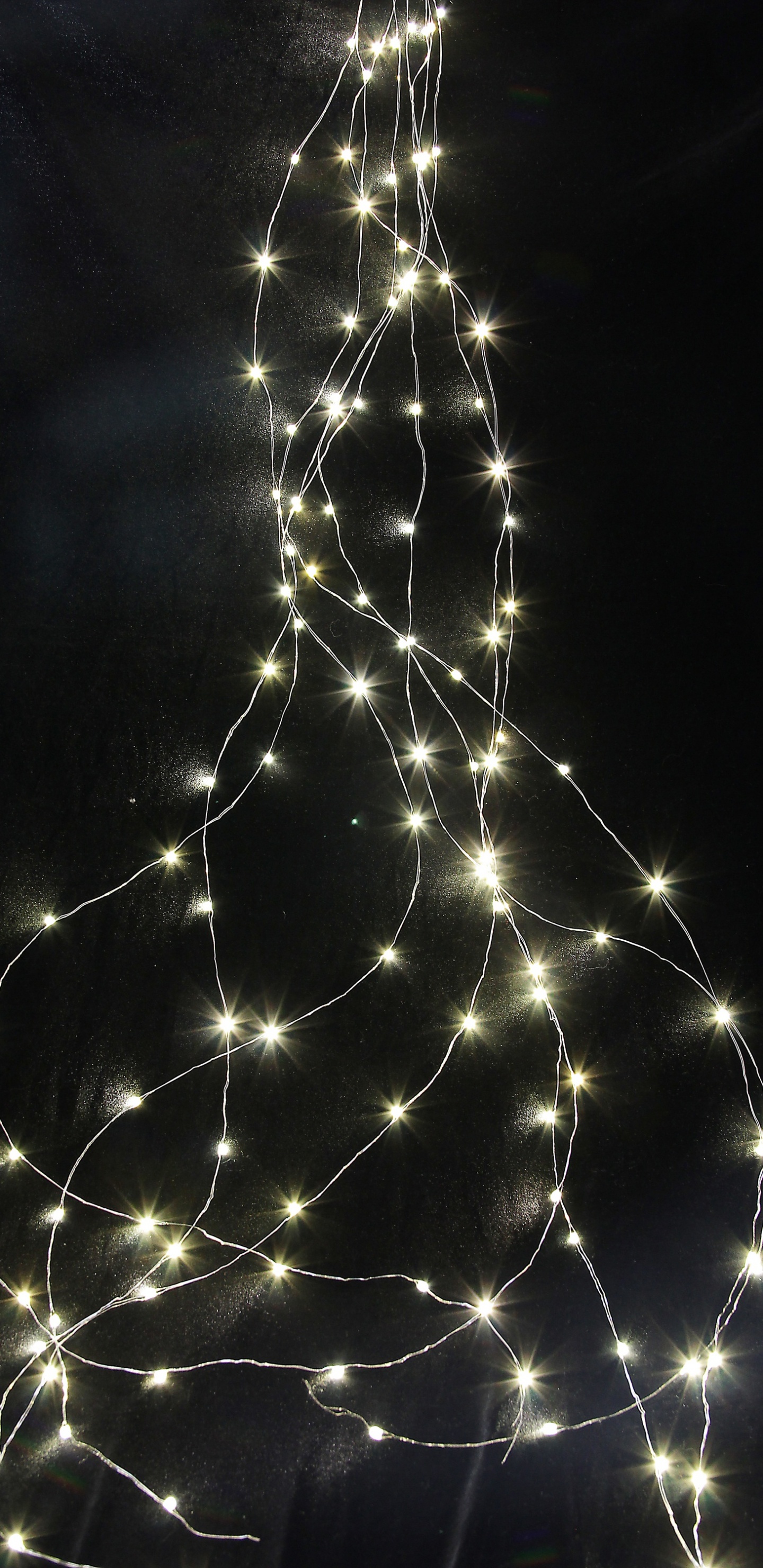 Garland, Light, Lighting, Darkness, Line. Wallpaper in 1440x2960 Resolution