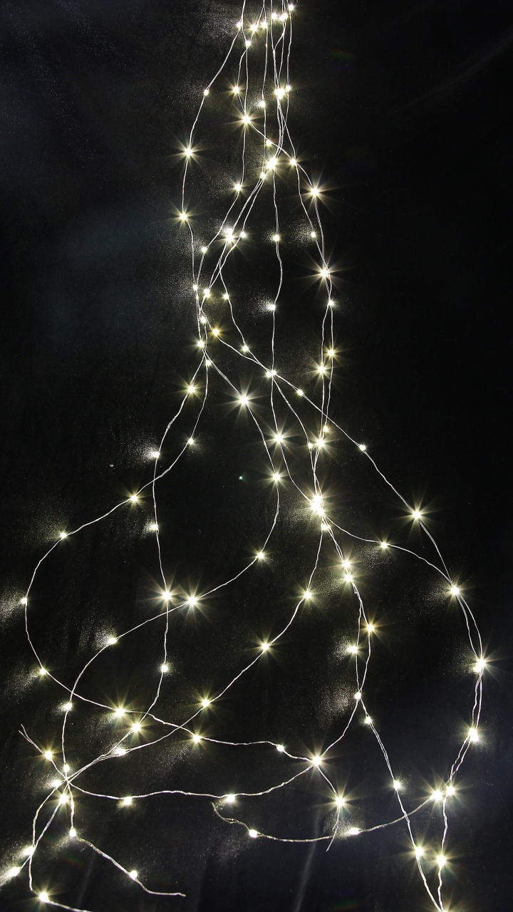 Garland, Light, Lighting, Darkness, Line. Wallpaper in 720x1280 Resolution