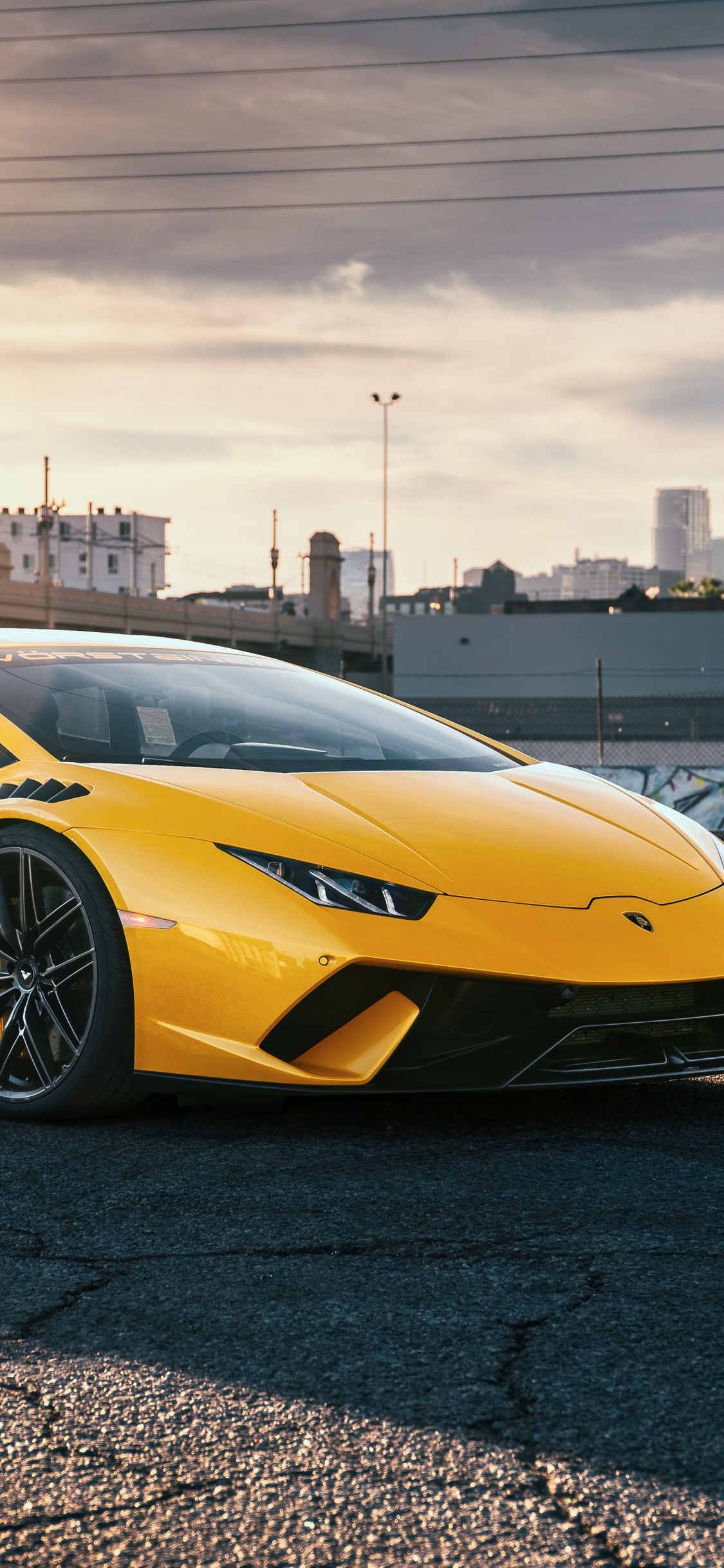 Yellow Lamborghini Aventador on Road During Daytime. Wallpaper in 1125x2436 Resolution