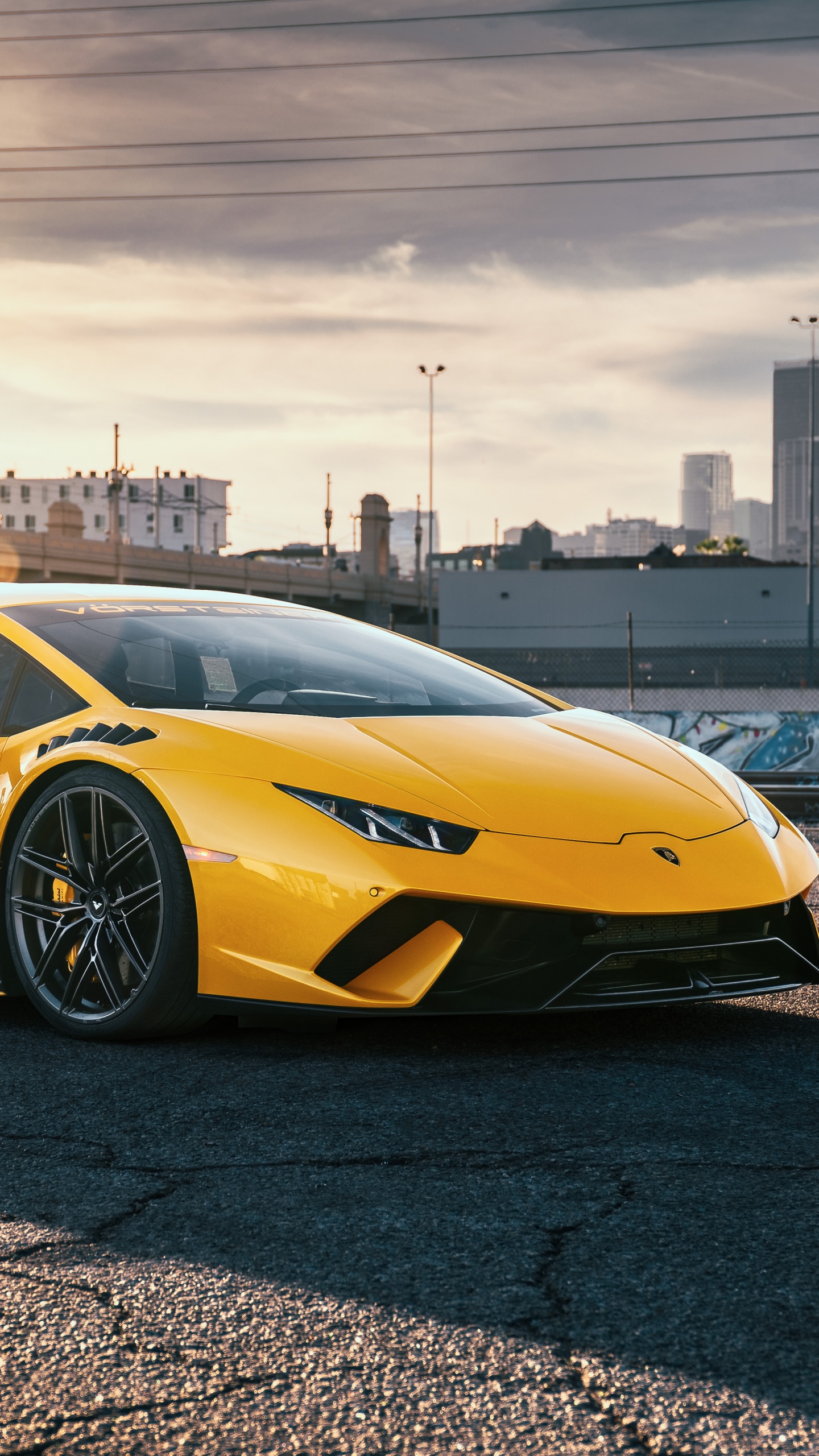 Yellow Lamborghini Aventador on Road During Daytime. Wallpaper in 1440x2560 Resolution