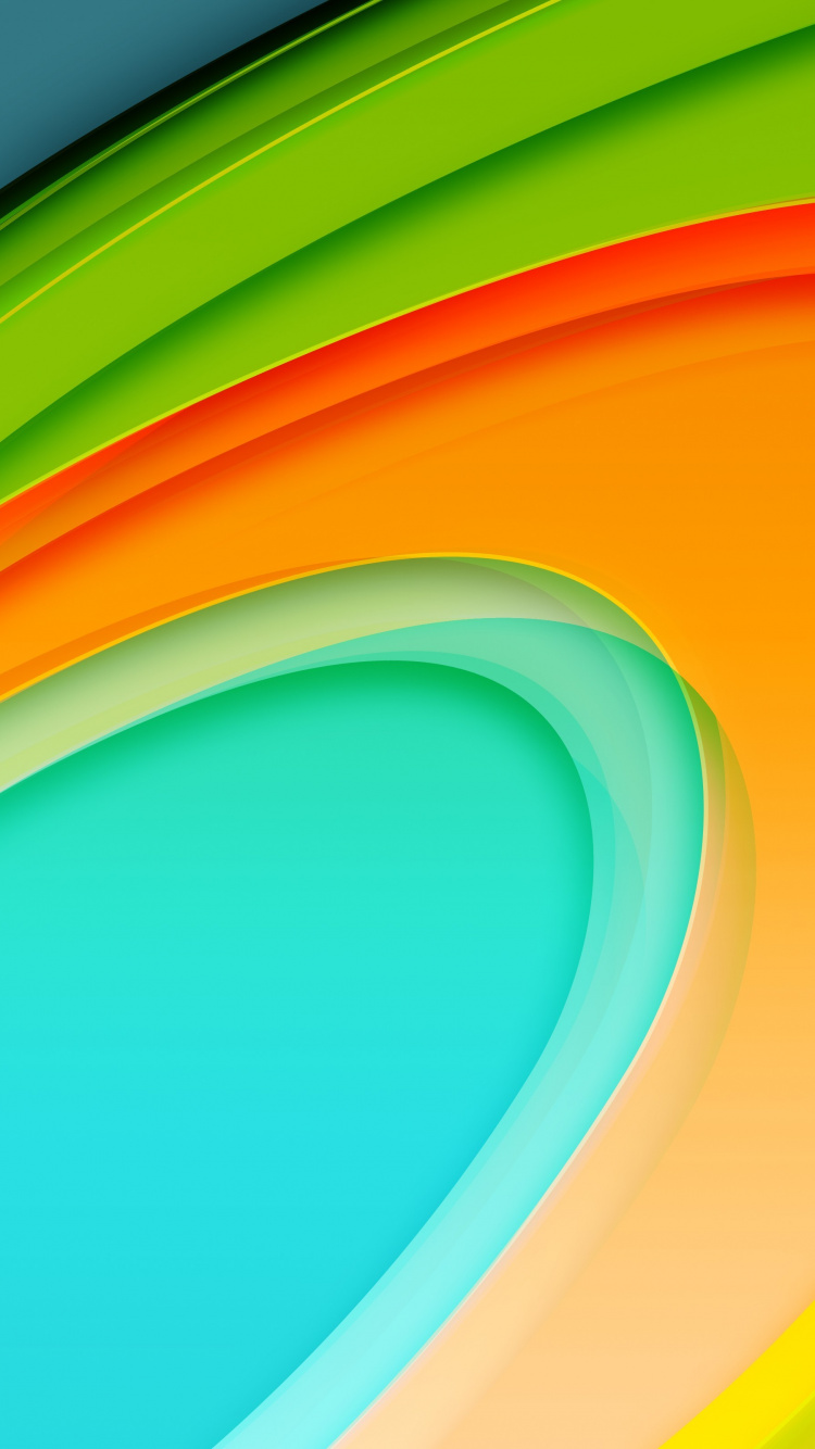 Blue Green and Orange Round Illustration. Wallpaper in 750x1334 Resolution