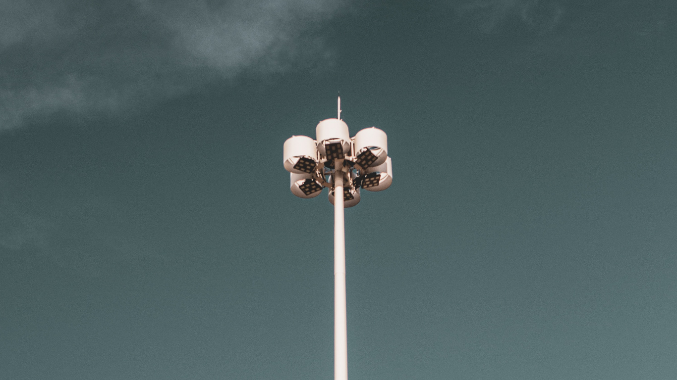 White Metal Post Under Blue Sky. Wallpaper in 1366x768 Resolution