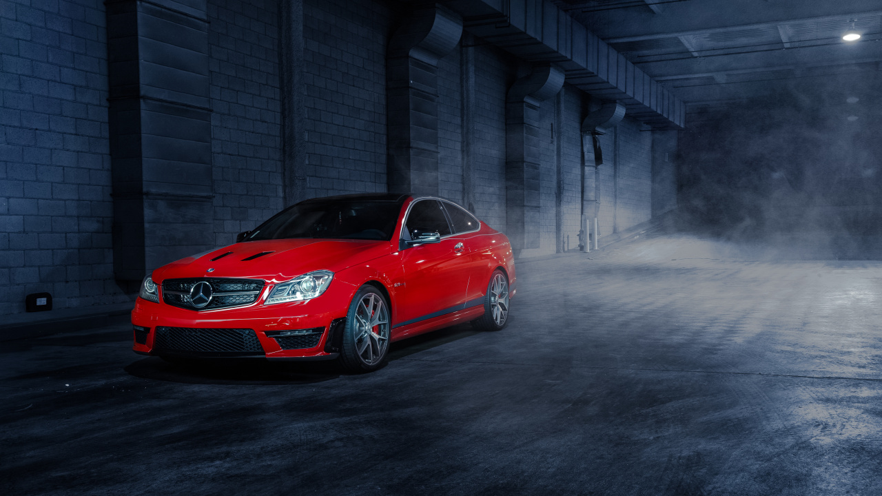 Red Bmw m 3 Coupe Parked on Gray Concrete Road. Wallpaper in 1280x720 Resolution