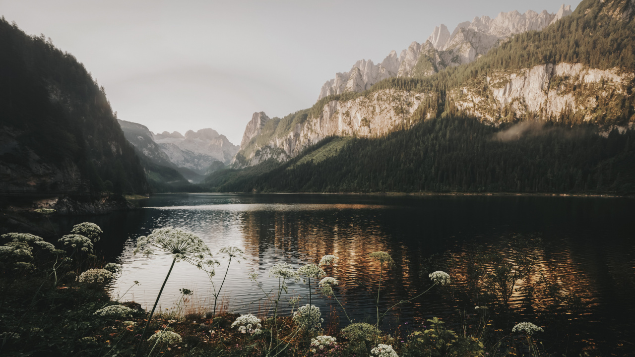 Reflexion, Gosauseen, Psychologie, Wasser, Cloud. Wallpaper in 1280x720 Resolution