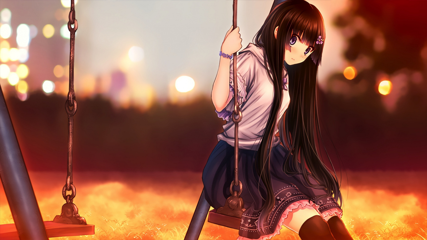 Mujer en Púrpura Camisa de Manga Larga Personaje de Anime. Wallpaper in 1366x768 Resolution