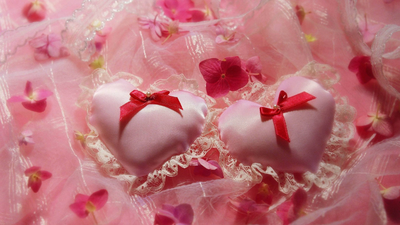 Pink, Blütenblatt, Herzen, Liebe, Valentines Tag. Wallpaper in 1280x720 Resolution