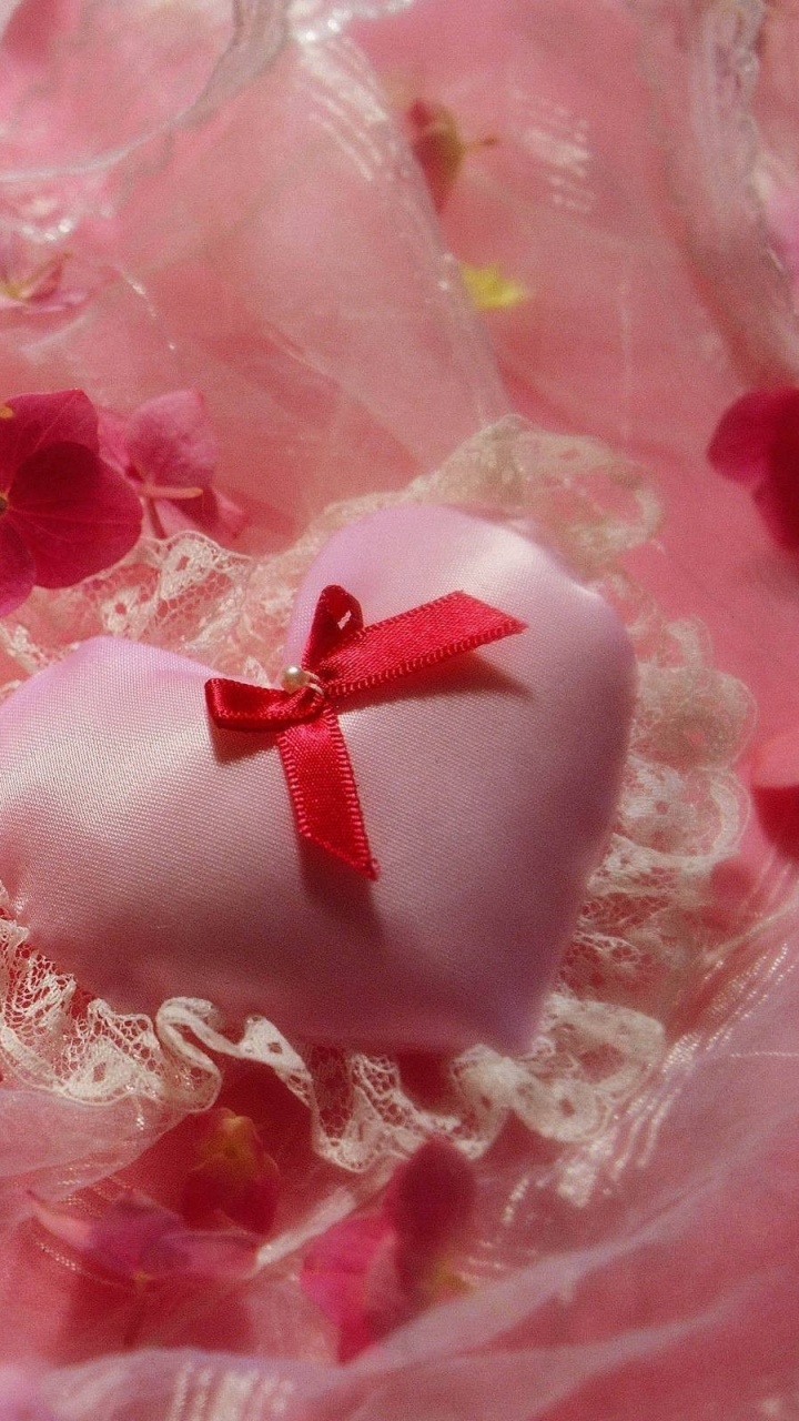 Pink, Petal, Heart, Sweetness, Love. Wallpaper in 720x1280 Resolution