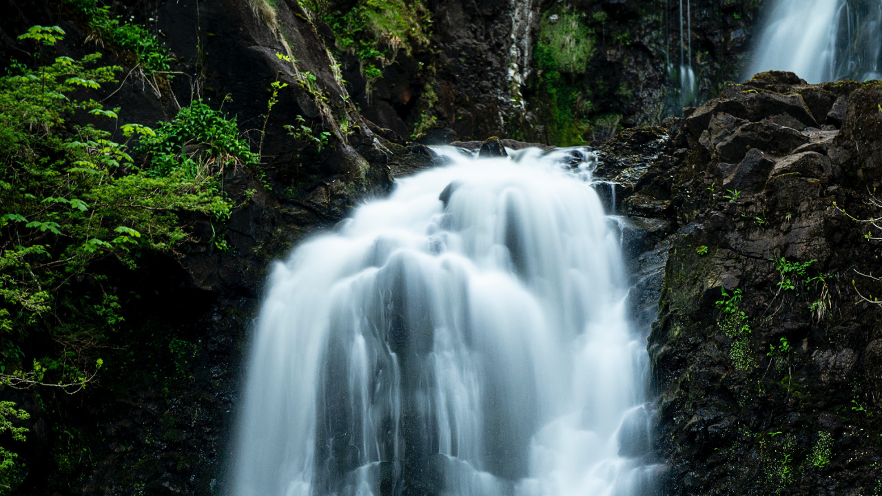 Wasserfall, Gewässer, Wasserressourcen, Naturlandschaft, Natur. Wallpaper in 1280x720 Resolution