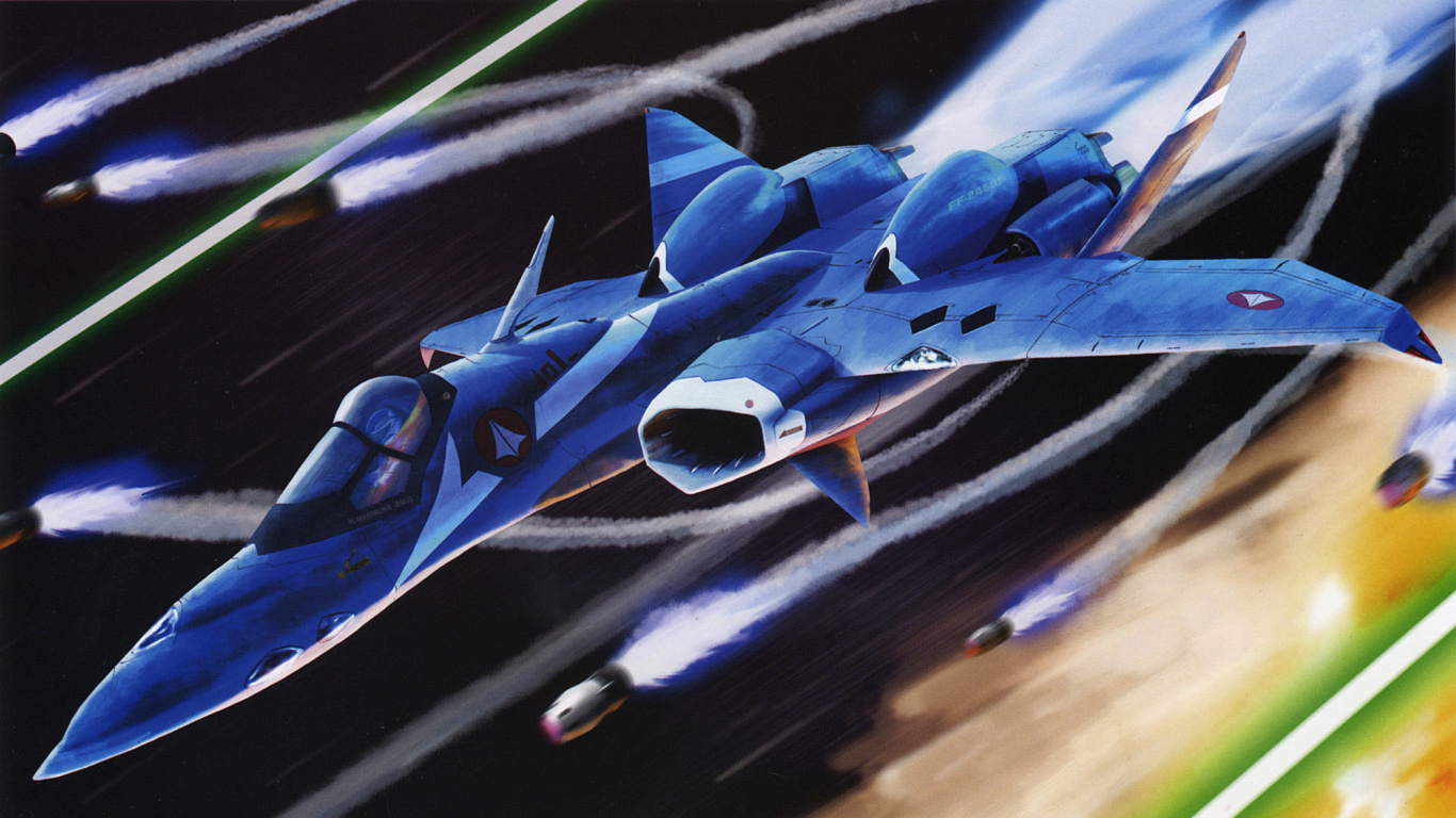 Blaues Und Gelbes Düsenflugzeug-Modell. Wallpaper in 1366x768 Resolution