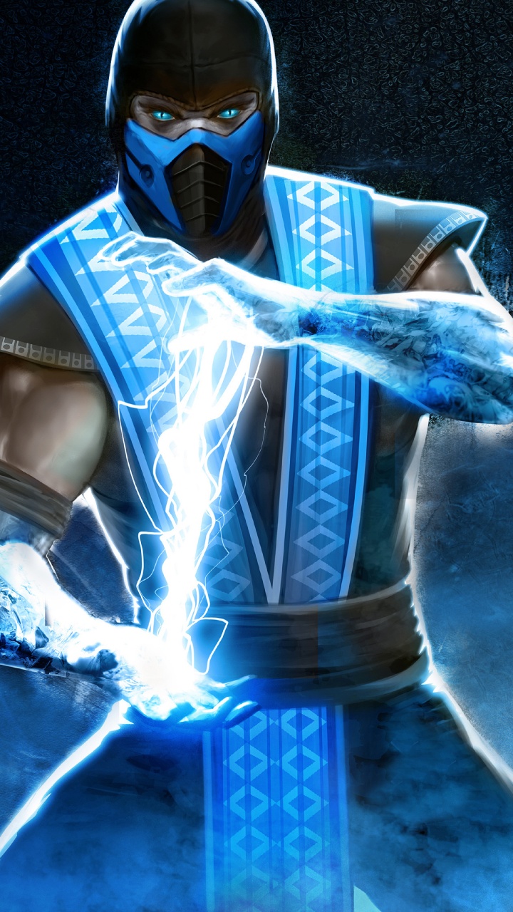 Mortal Kombat x, Escorpión, Mortal Kombat, Azul, Arte Digital. Wallpaper in 720x1280 Resolution