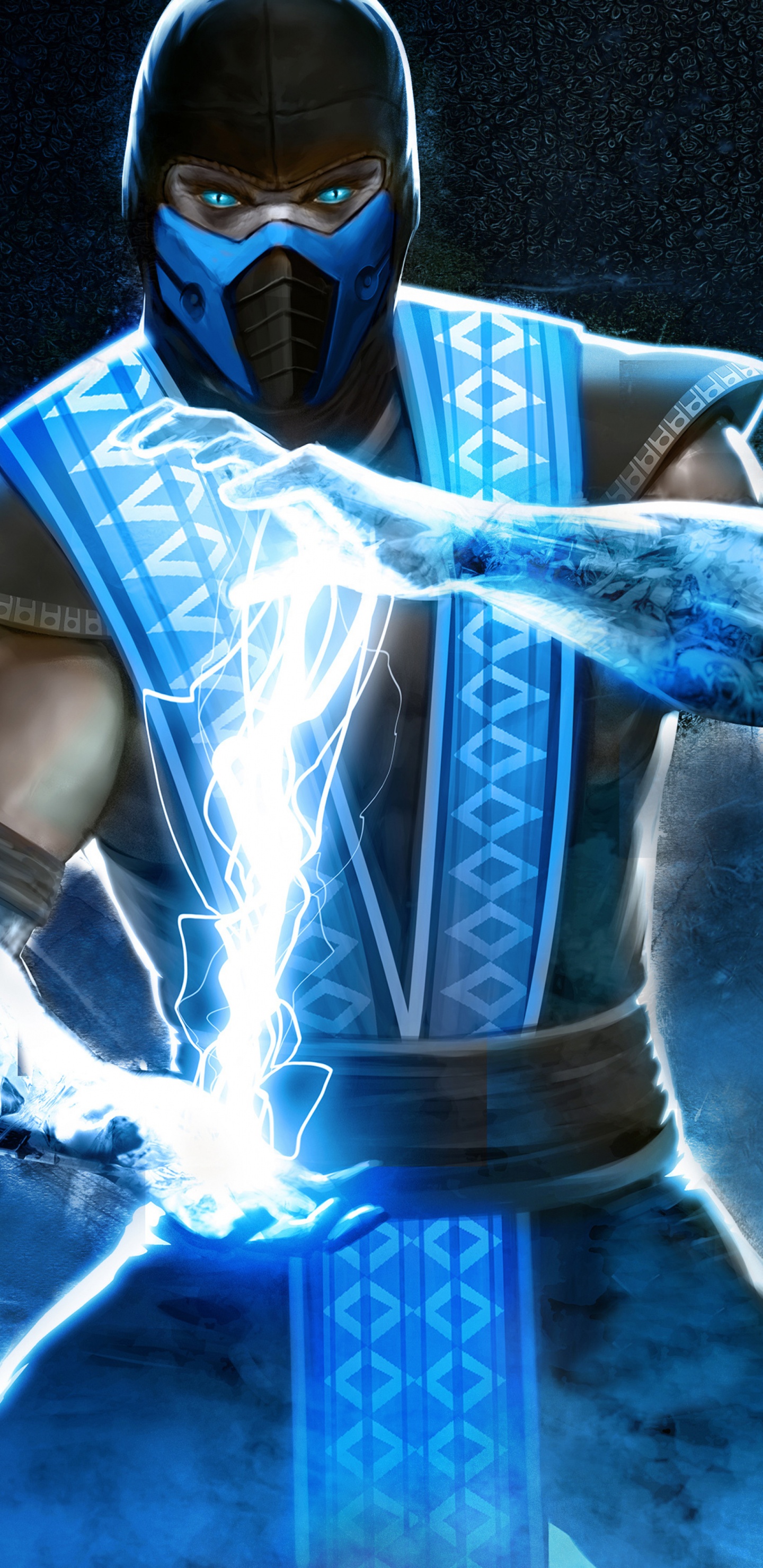 Mortal Kombat x, Skorpion, Mortal Kombat, Blau, Electric Blue. Wallpaper in 1440x2960 Resolution