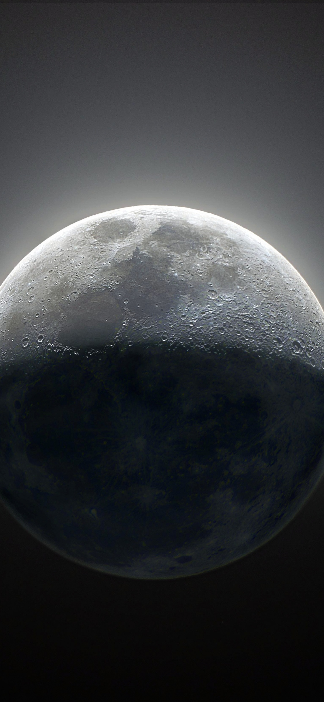 Vollmond im Dunklen Raum. Wallpaper in 1125x2436 Resolution