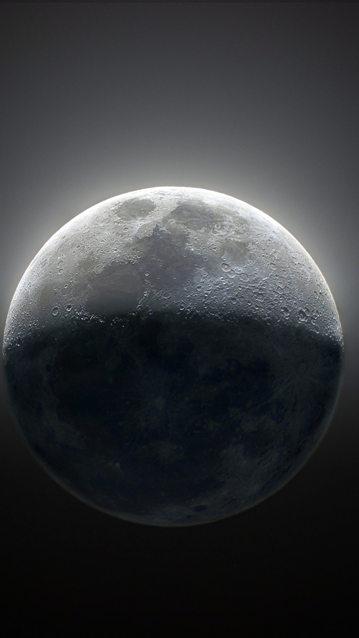 Vollmond im Dunklen Raum. Wallpaper in 720x1280 Resolution