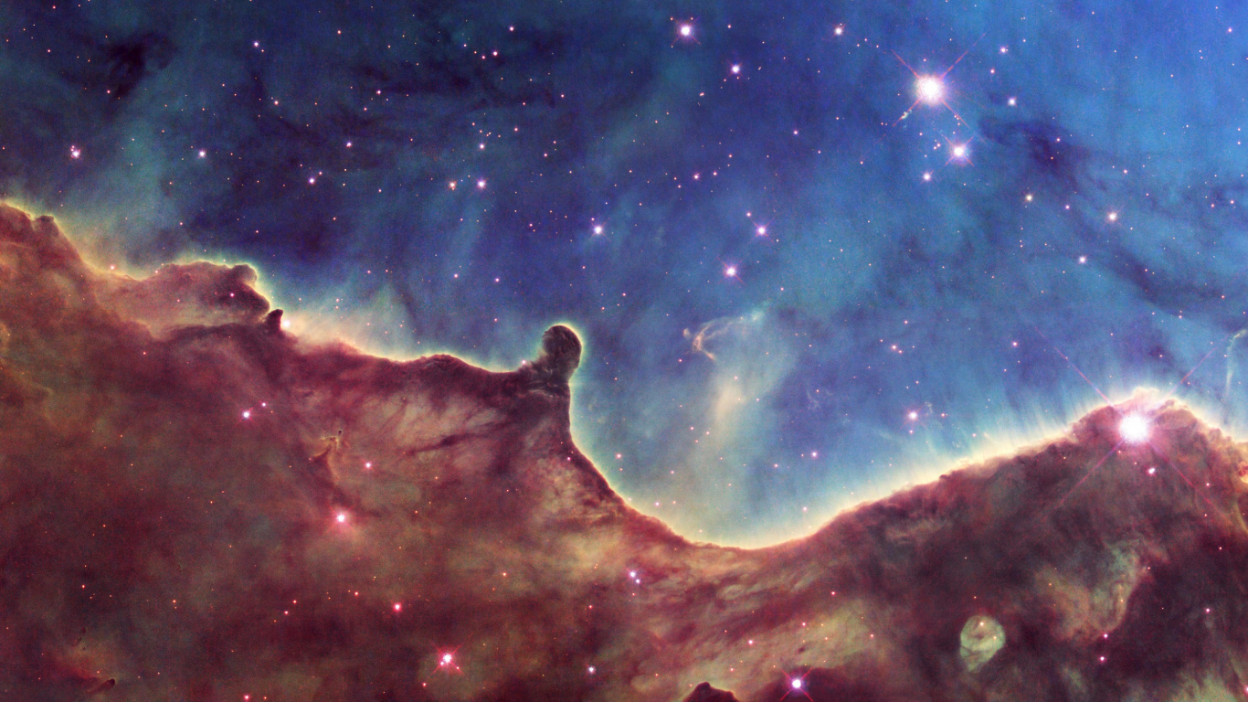 Brown and White Galaxy Illustration. Wallpaper in 1366x768 Resolution