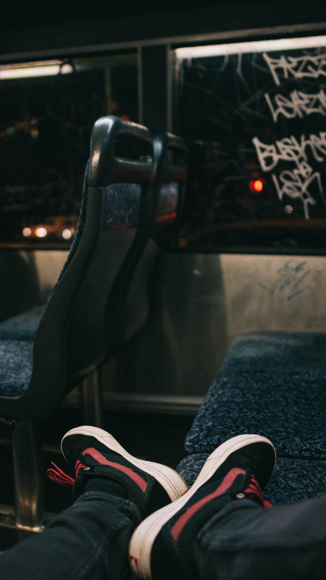 Person Wearing Black and Red Nike Athletic Shoes. Wallpaper in 1080x1920 Resolution