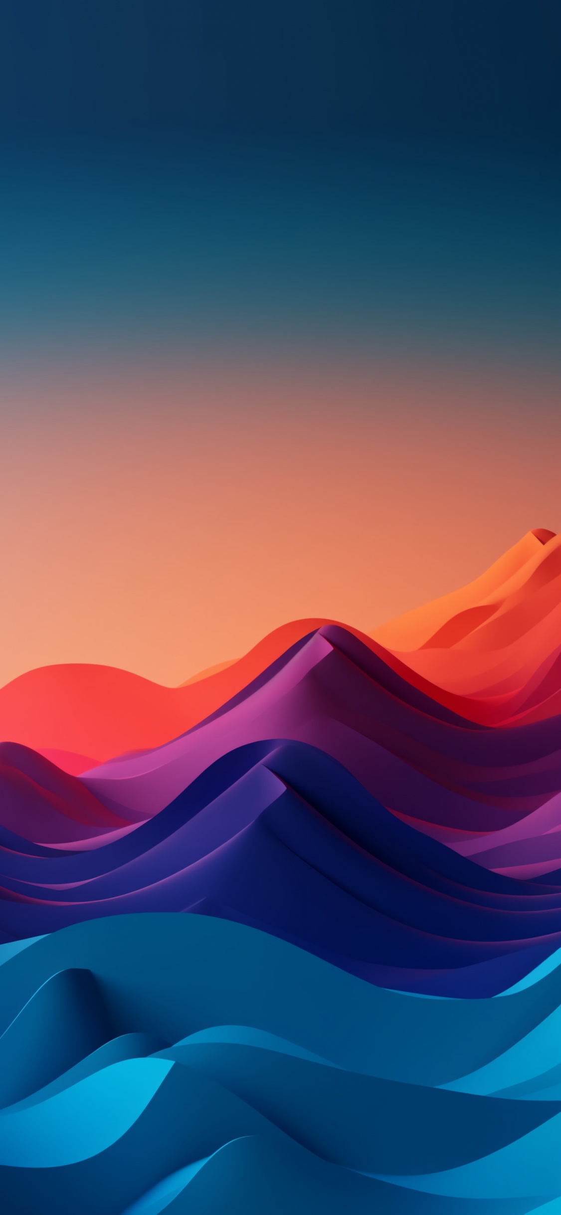 Erg, Android, Wei, Blau, Orange. Wallpaper in 1125x2436 Resolution