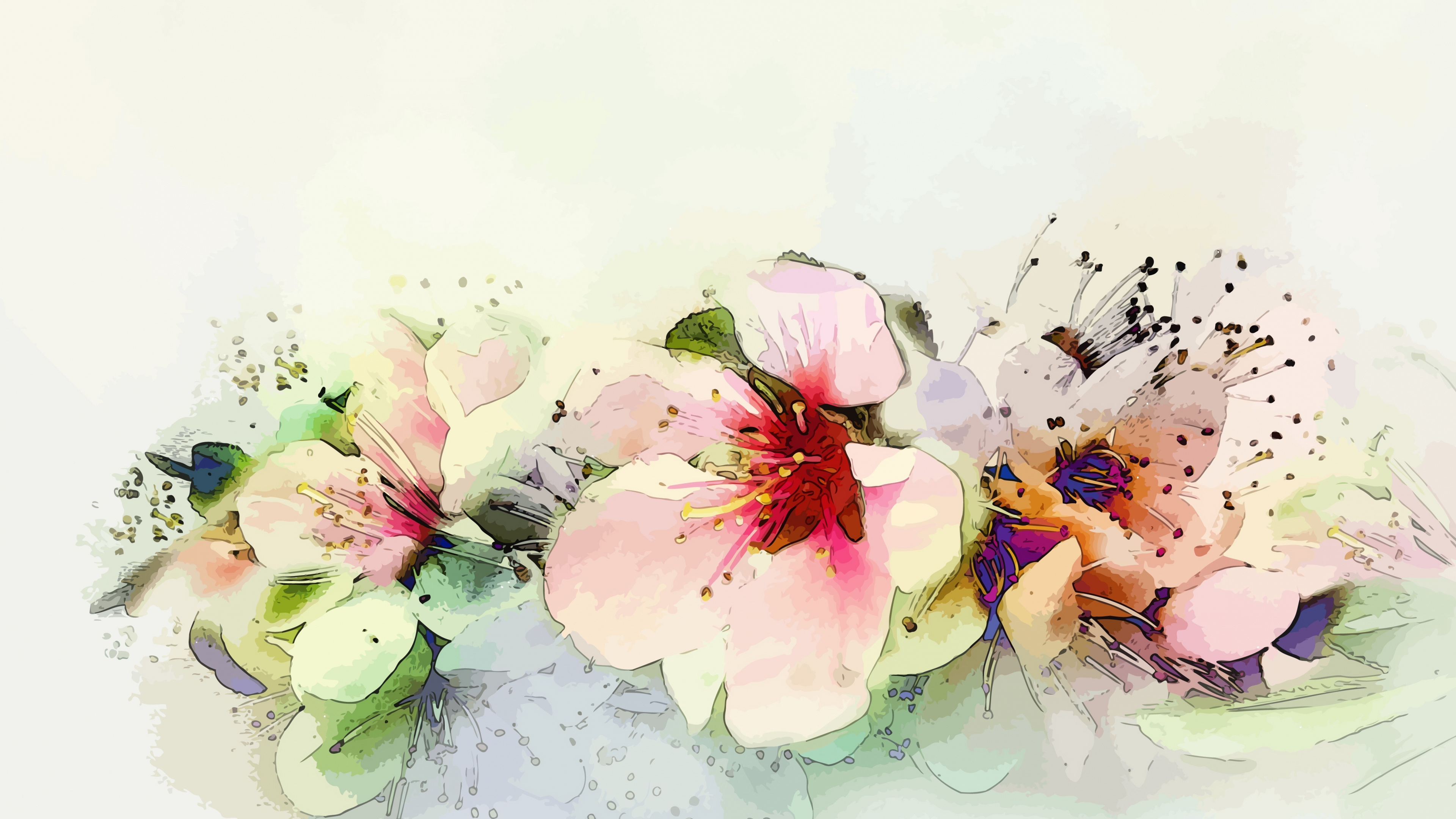 Pink and White Flowers on Water. Wallpaper in 3840x2160 Resolution