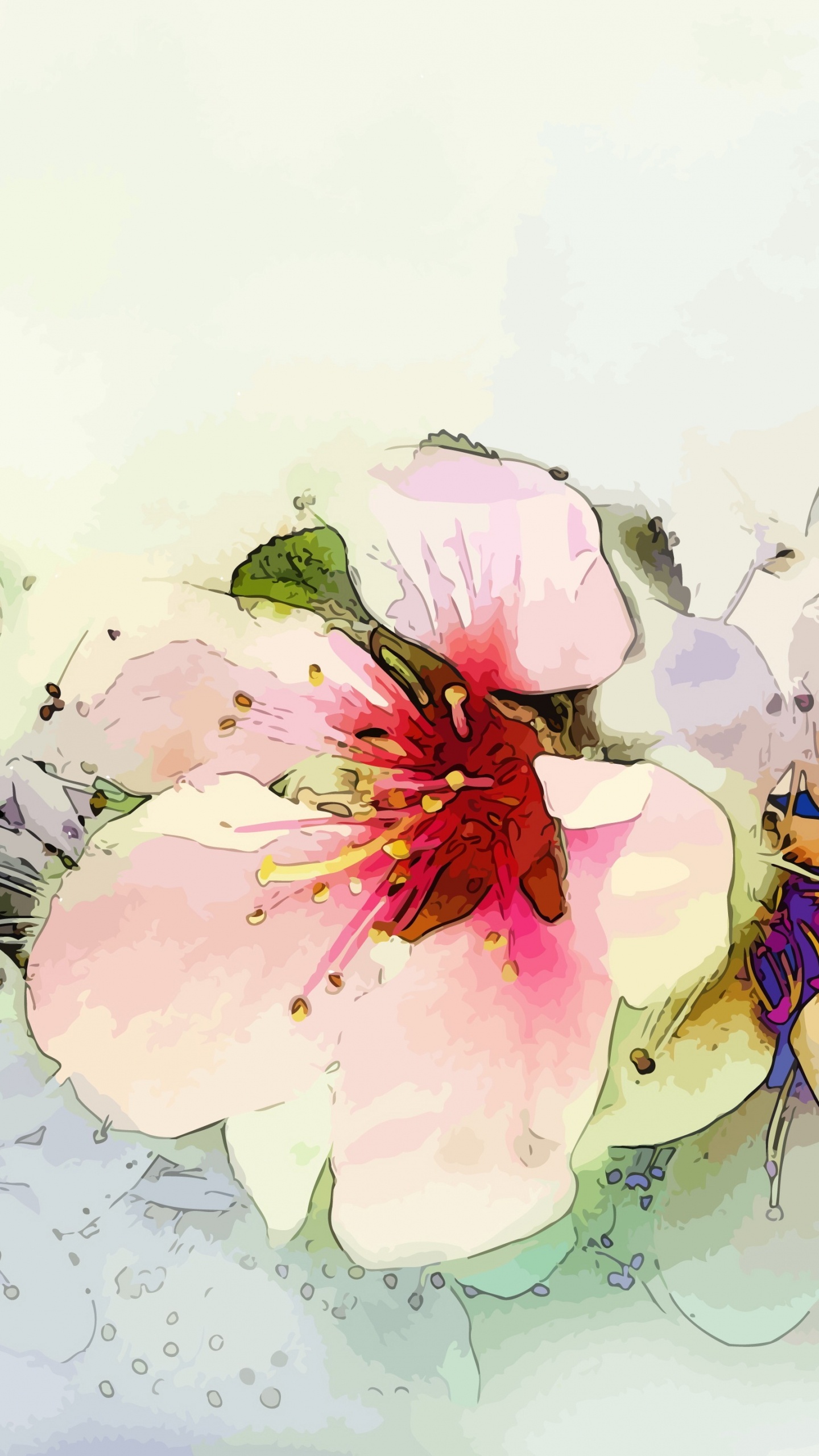 Rosa Und Weiße Blumen Auf Dem Wasser. Wallpaper in 1440x2560 Resolution