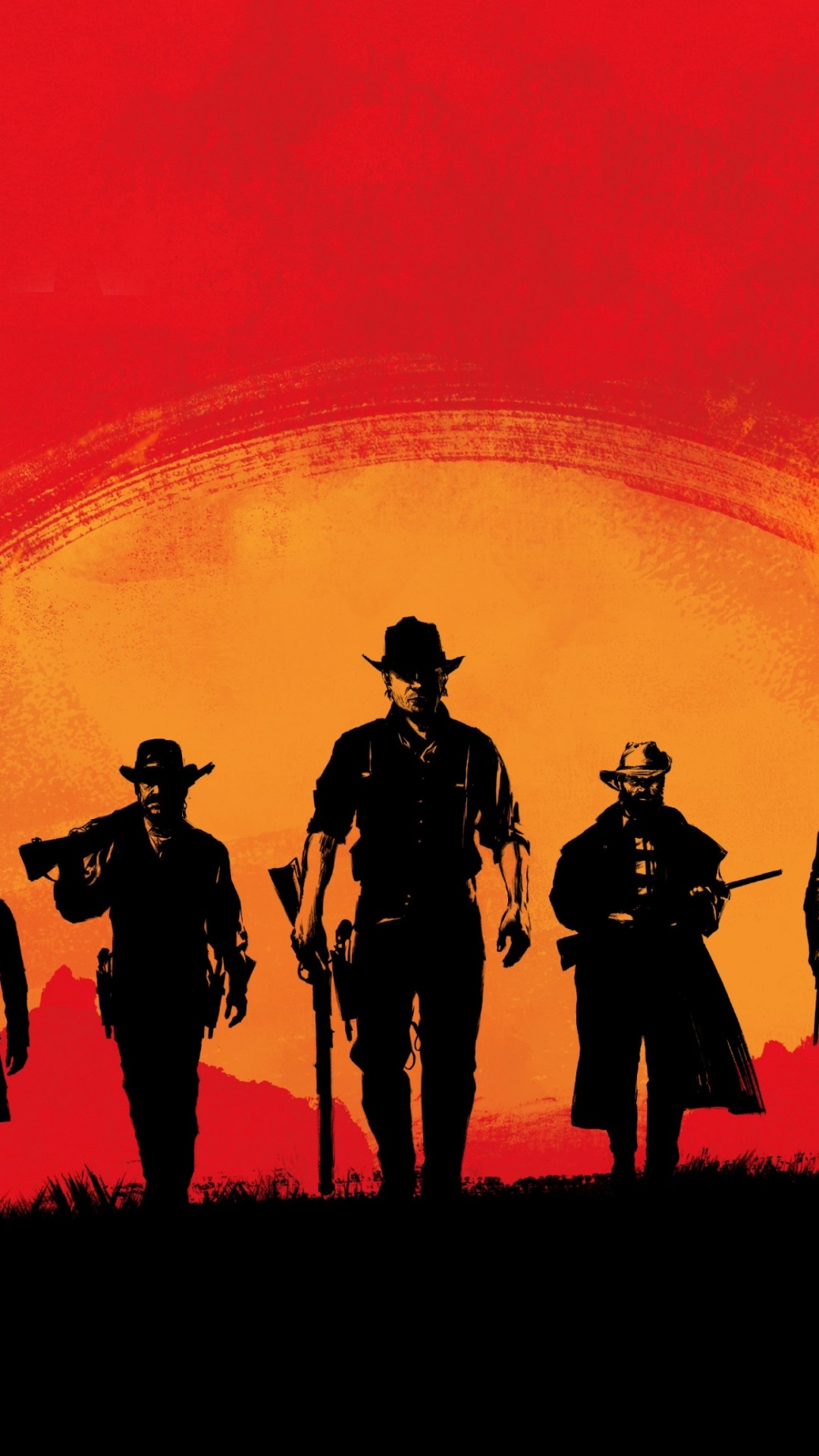 Red Dead Redemption 2, Red Dead Redemption, Rockstar Games, Rojo, Silueta. Wallpaper in 1080x1920 Resolution