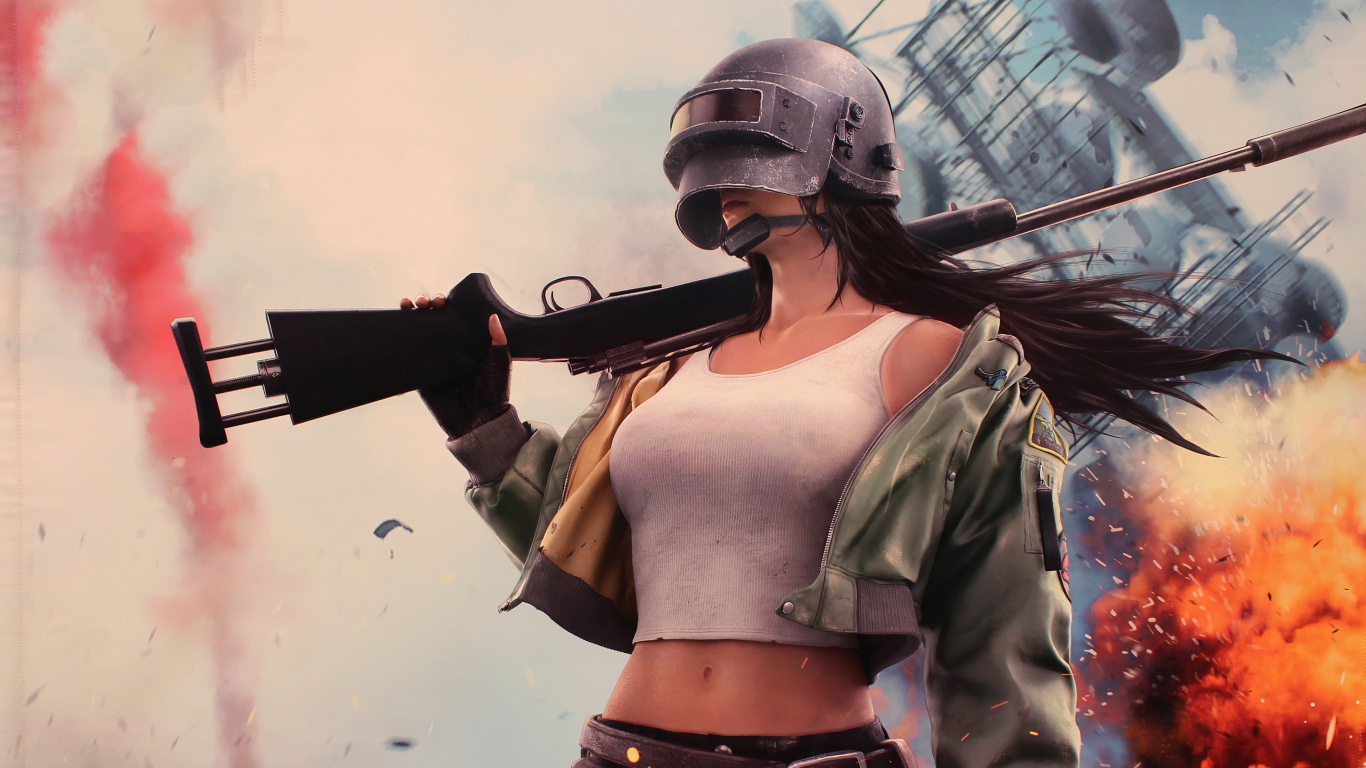 Shooter Game, Helmet, Art, Action Film, Glove. Wallpaper in 1366x768 Resolution