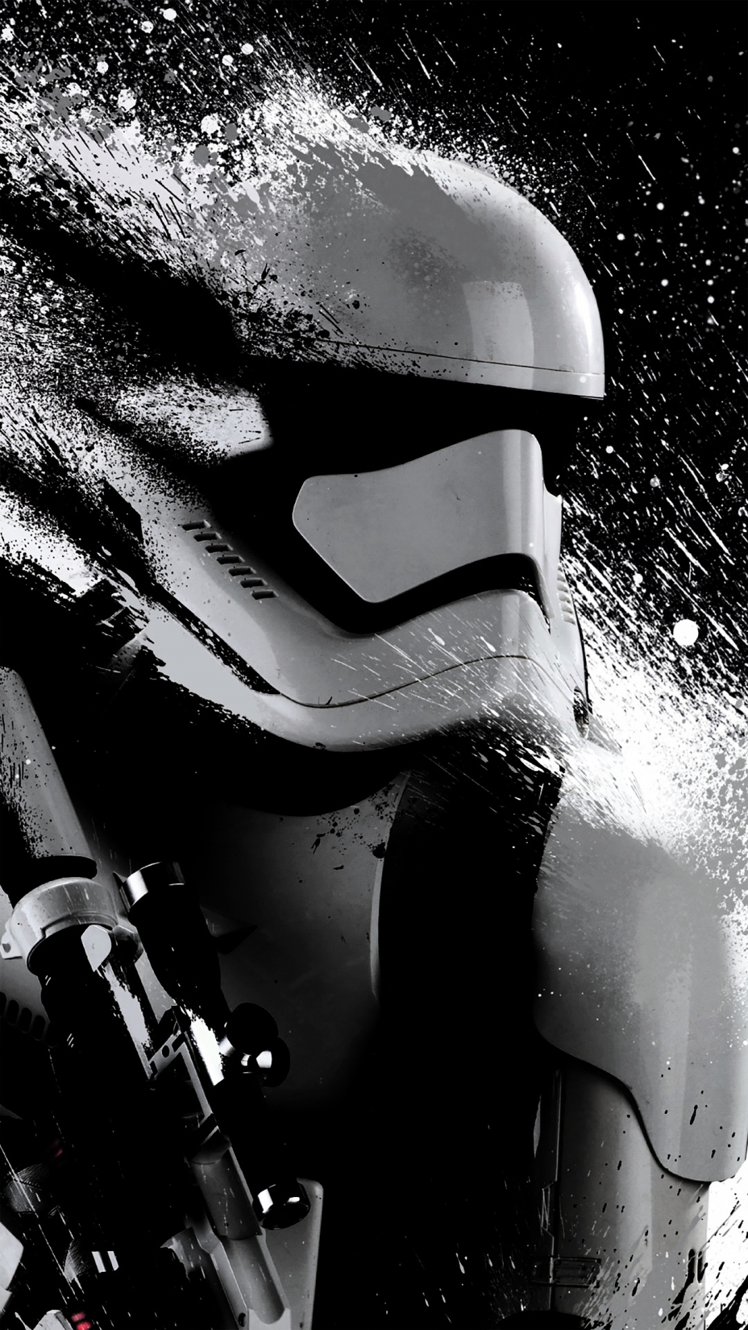 Star Wars, Stormtrooper, Noir et Blanc, Liquid, Monochrome. Wallpaper in 1080x1920 Resolution
