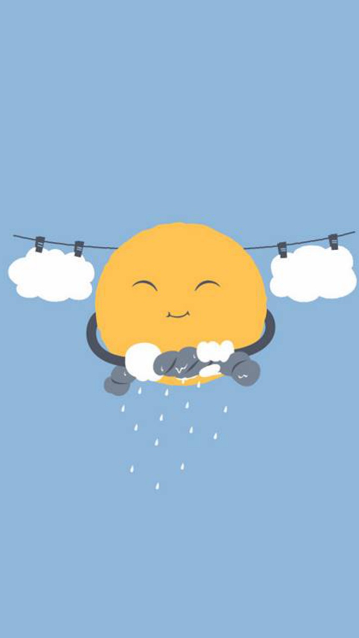 Mignon Jour de Pluie Animé, Illustration, Humour, Dessin, Cartoon. Wallpaper in 720x1280 Resolution