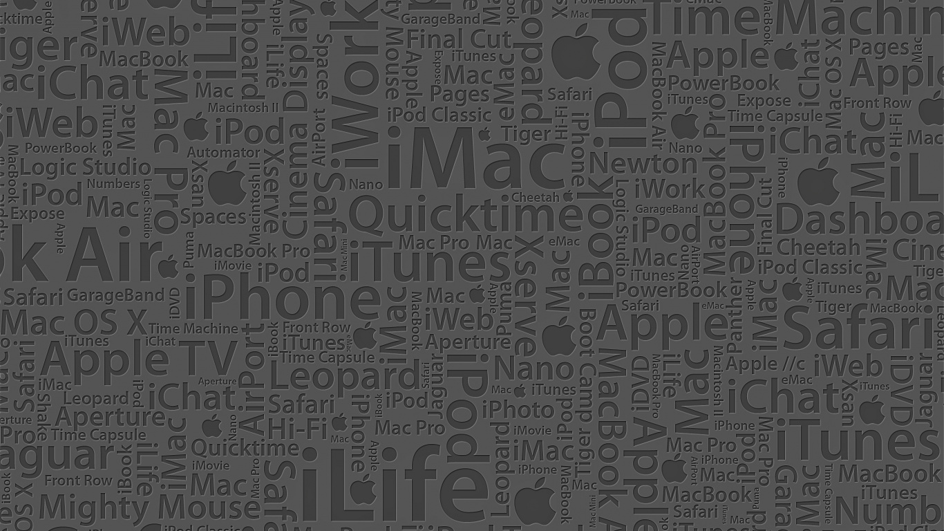 Ipod, 黑色和白色的, 数量, IMac, 纹理 壁纸 1366x768 允许