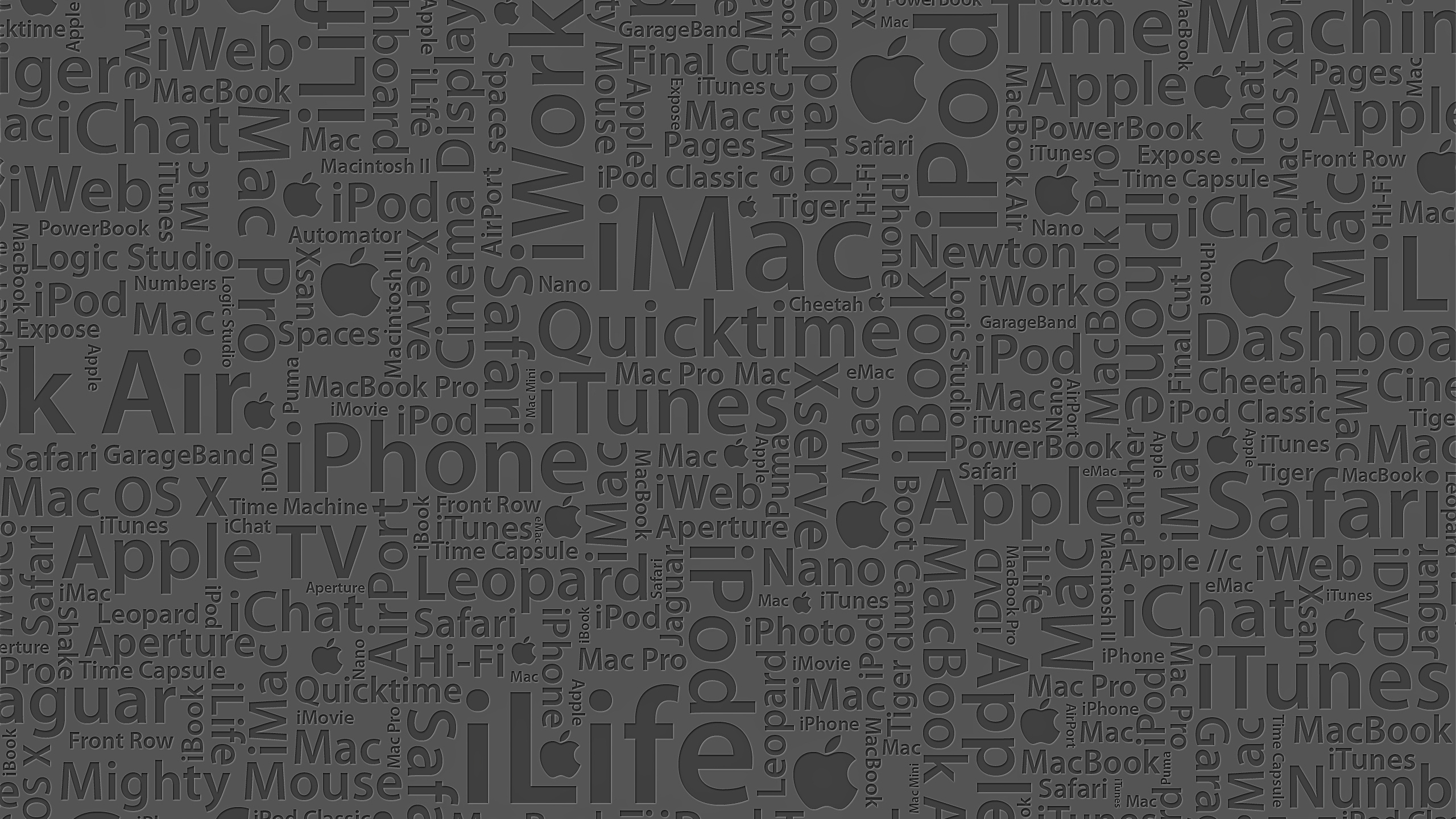 Ipod, 黑色和白色的, 数量, IMac, 纹理 壁纸 2560x1440 允许