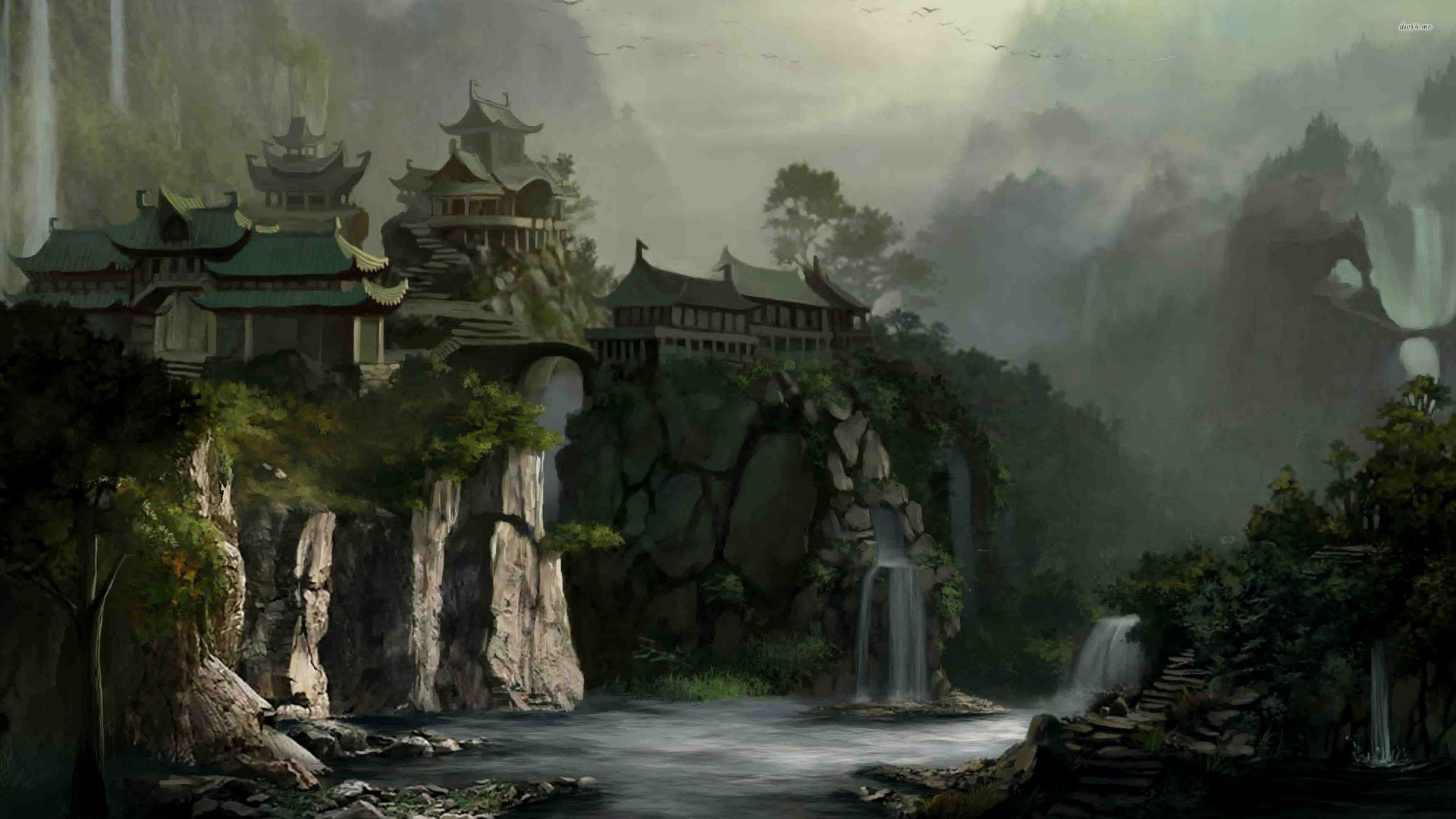 丛林, 考古遗址, Baidu, 森林, 水的特征 壁纸 1920x1080 允许