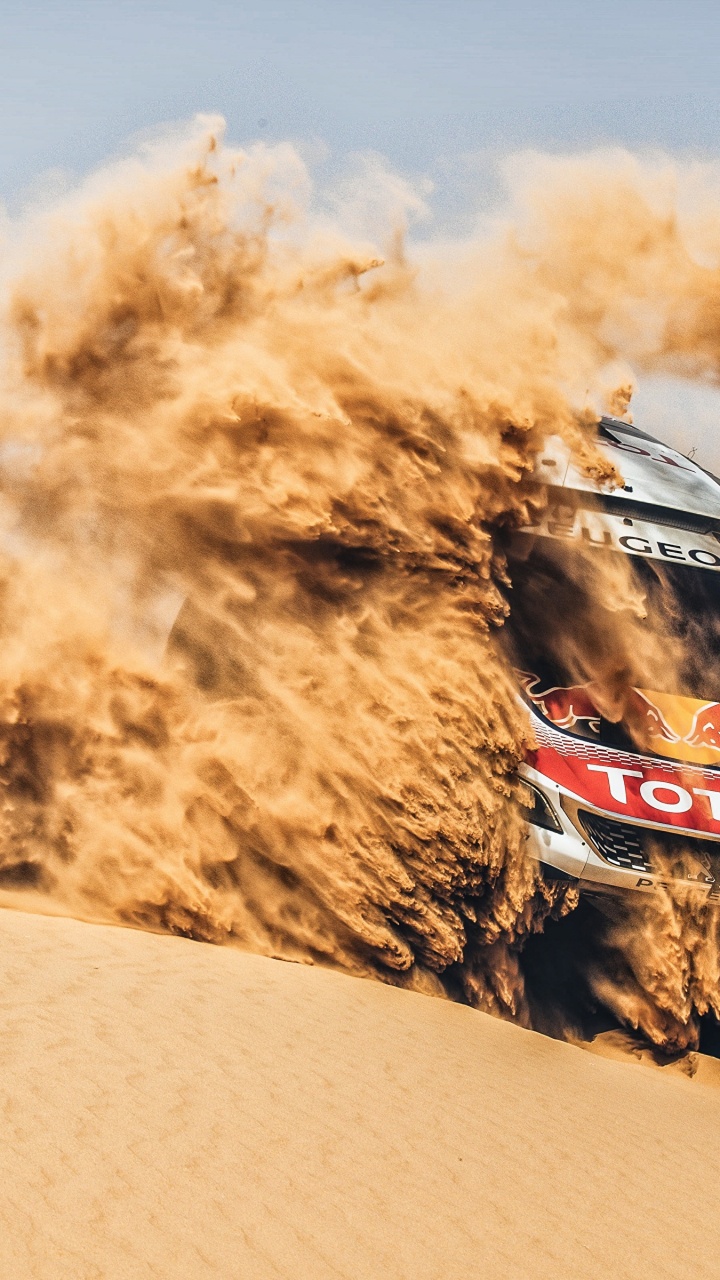 烟雾, 团结, 2018达喀尔拉力赛, 沙, 汽车赛车 壁纸 720x1280 允许