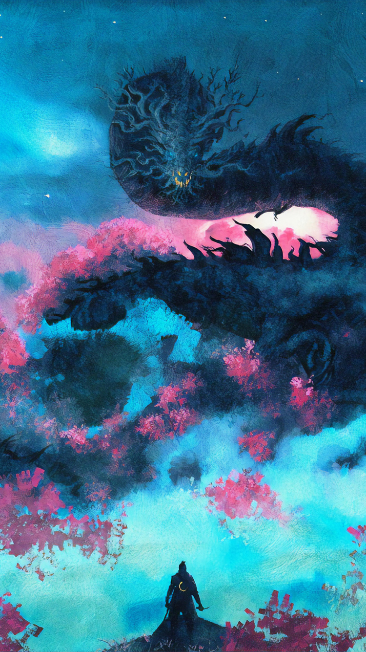 Sekiro Shadows Die Twice Art, Sekiro: Shadows Die Twice, Art, Digital Art, Concept Art. Wallpaper in 750x1334 Resolution