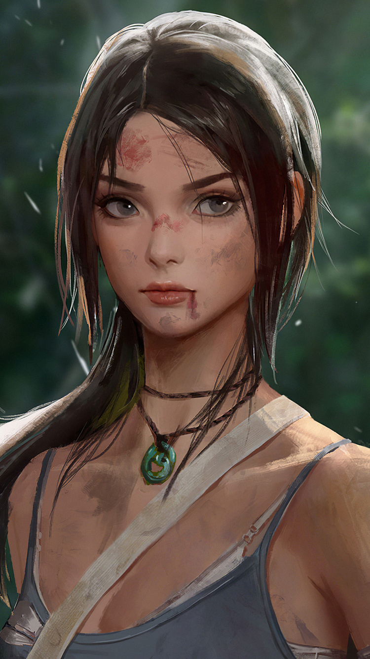 Lara Croft, Tomb Raider, Art, Dessin, Elfe. Wallpaper in 750x1334 Resolution