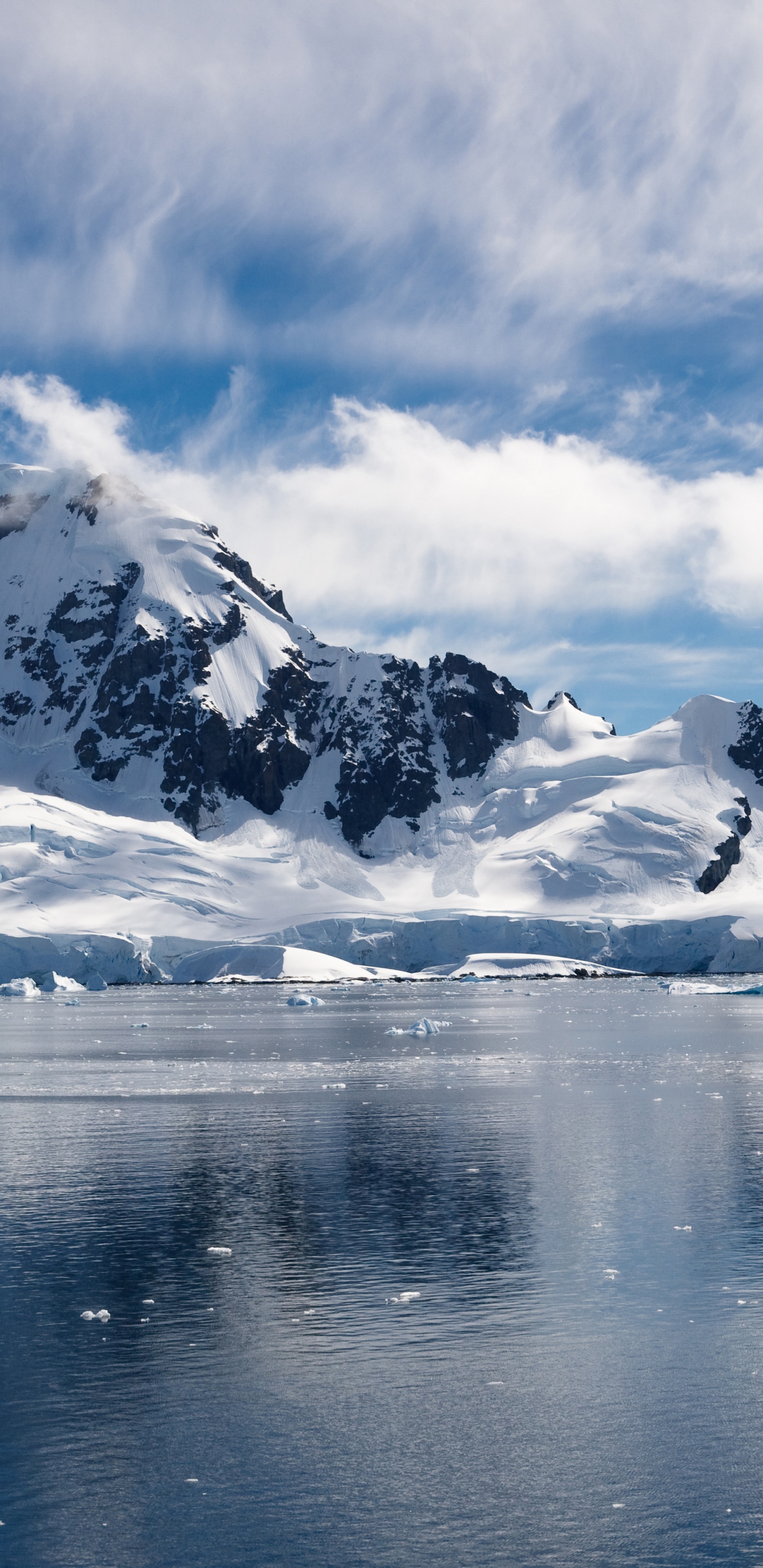 Nieve, Mar, Isla, Montaña, Capa de Hielo Polar. Wallpaper in 1440x2960 Resolution