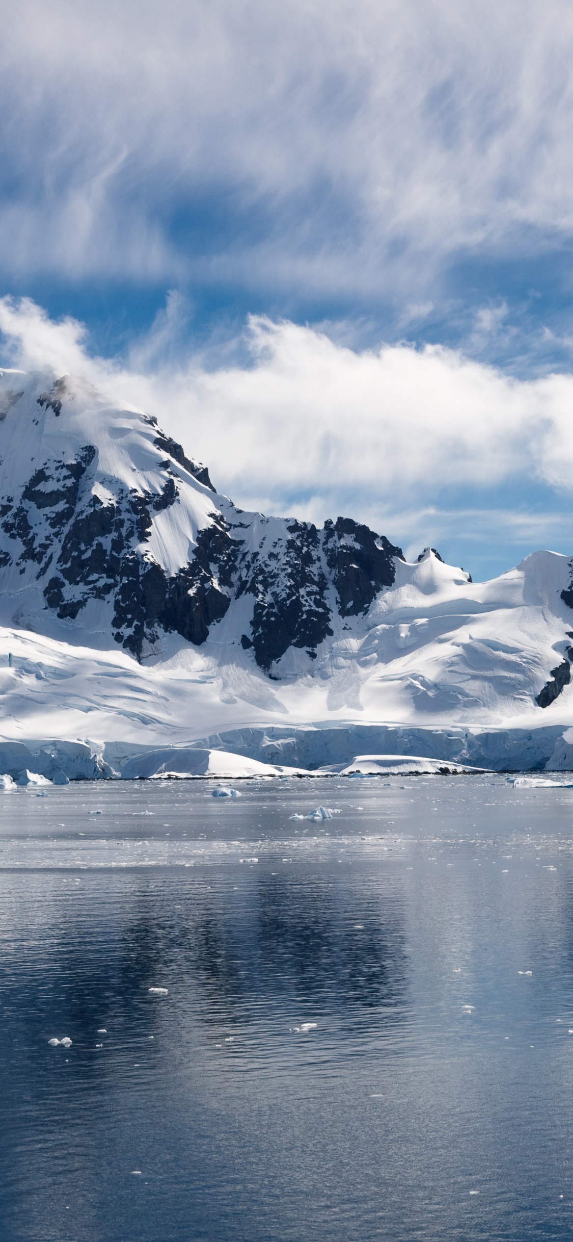 Schnee, Meer, Insel, Polar Ice Cap, Natur. Wallpaper in 1125x2436 Resolution